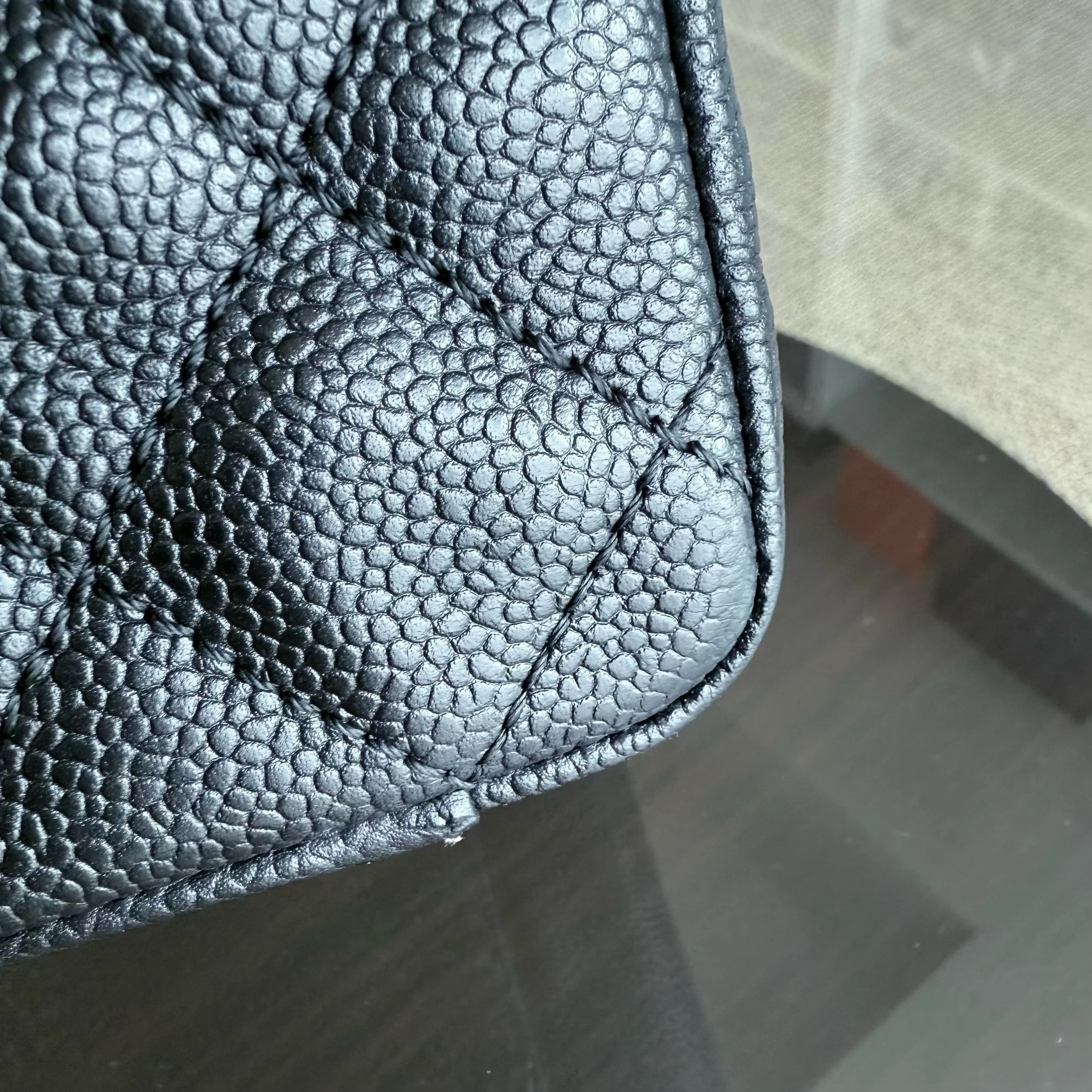 Chanel GST Grand Shopping Tote - Caviar Quilted Grained Calfskin Black Silver Hardware