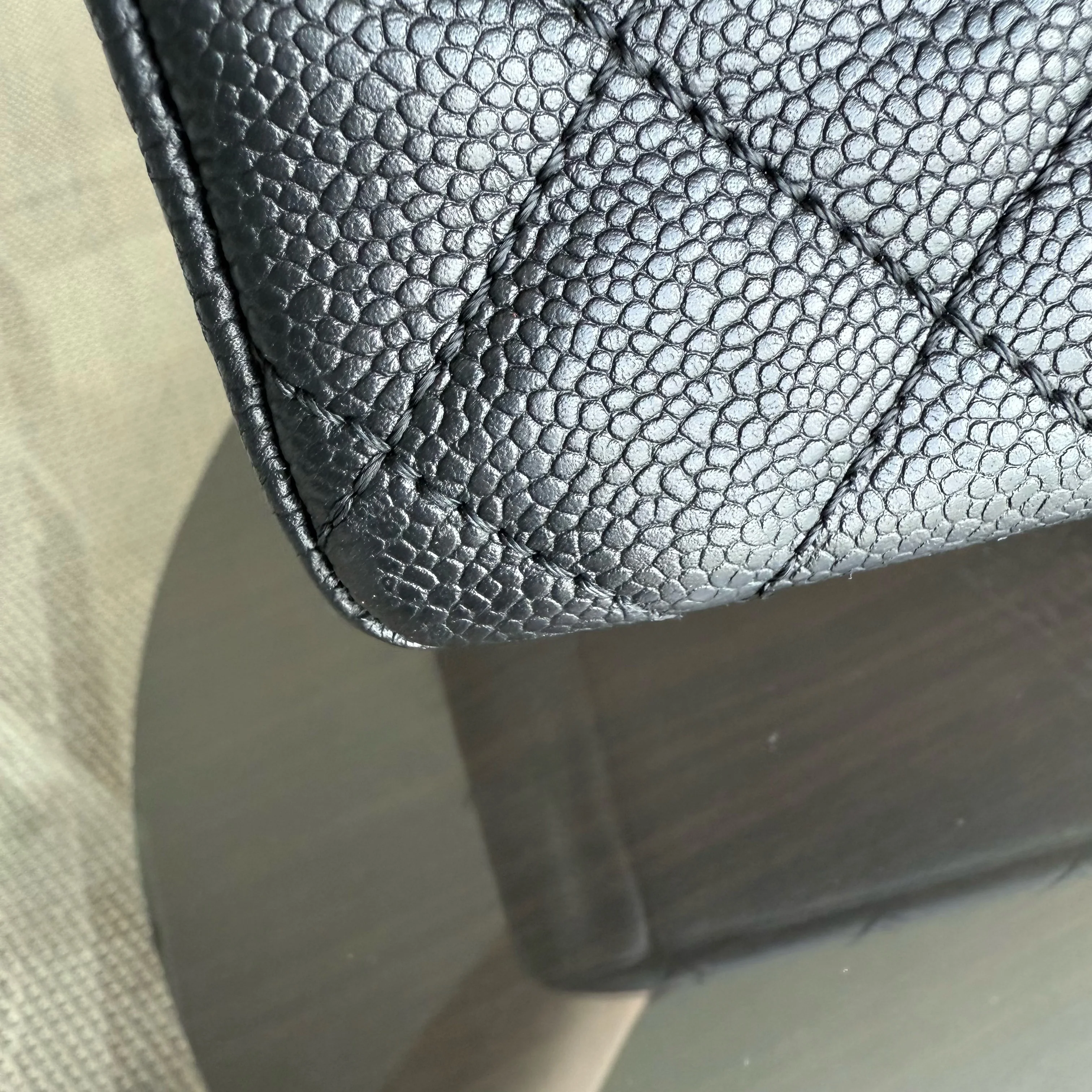 Chanel GST Grand Shopping Tote - Caviar Quilted Grained Calfskin Black Silver Hardware