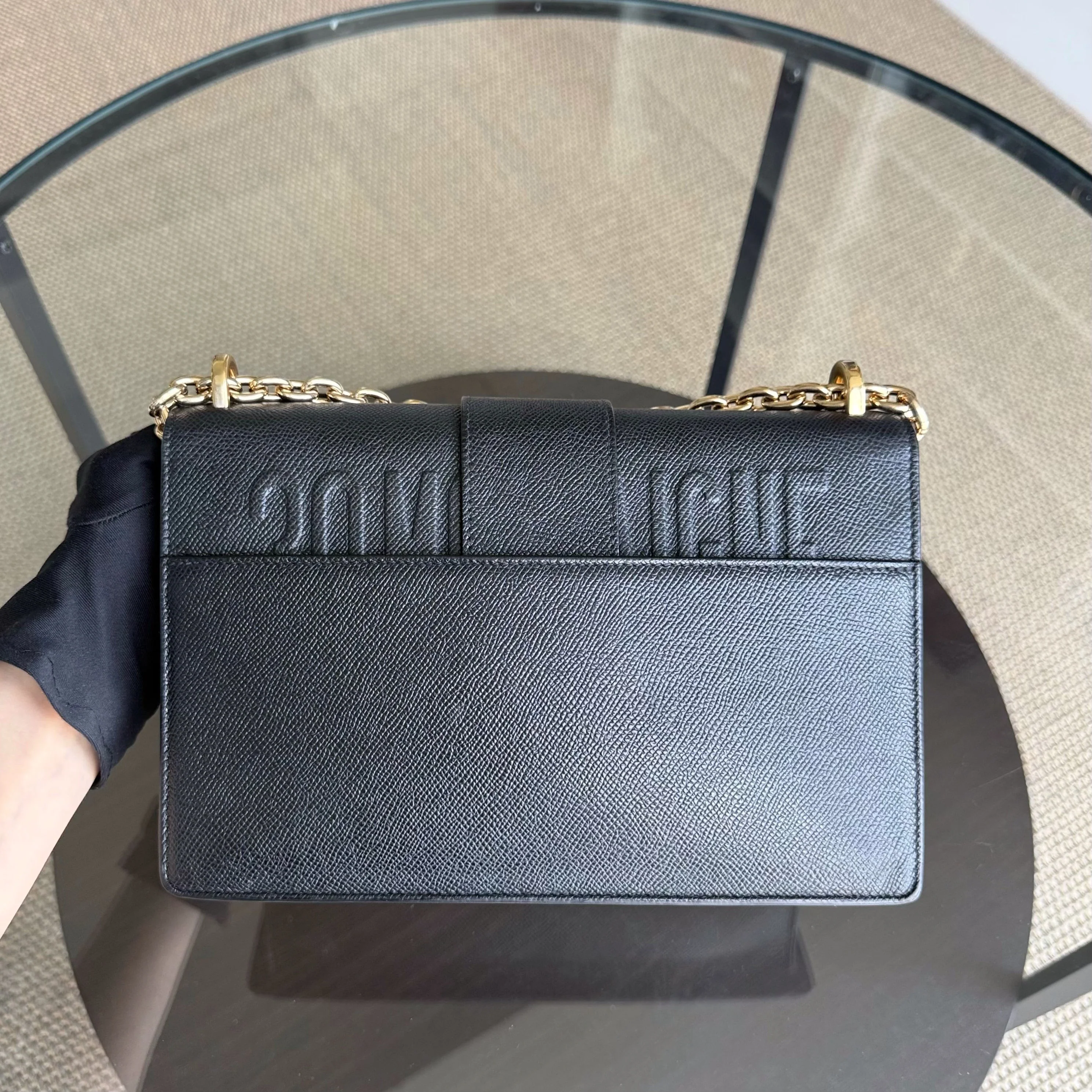 Dior Montaigne 30 Chain - Grained Calfskin Black Gold Hardware