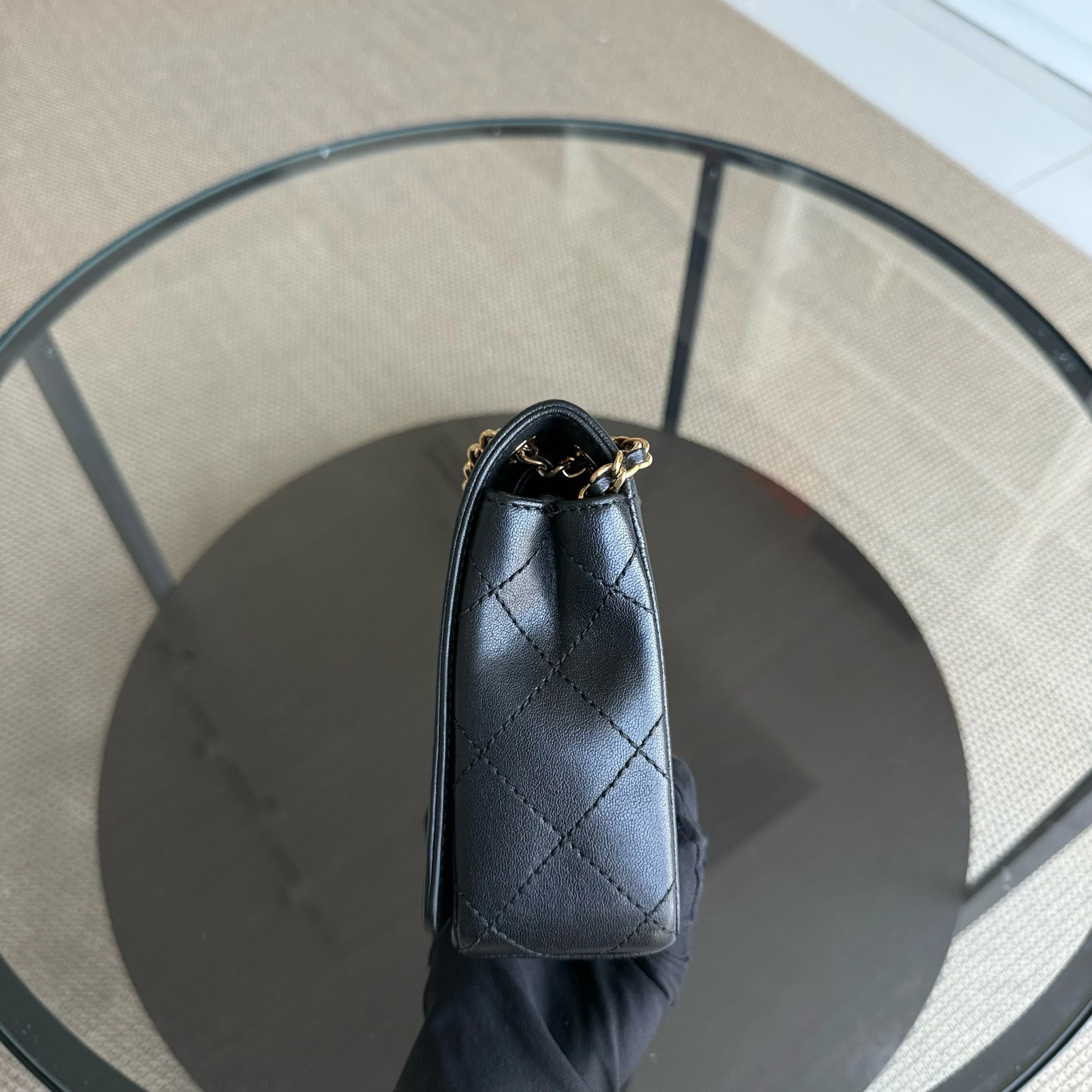 Chanel Seasonal Flap Mademoiselle - Quilted Calfskin Black Gold Hardware