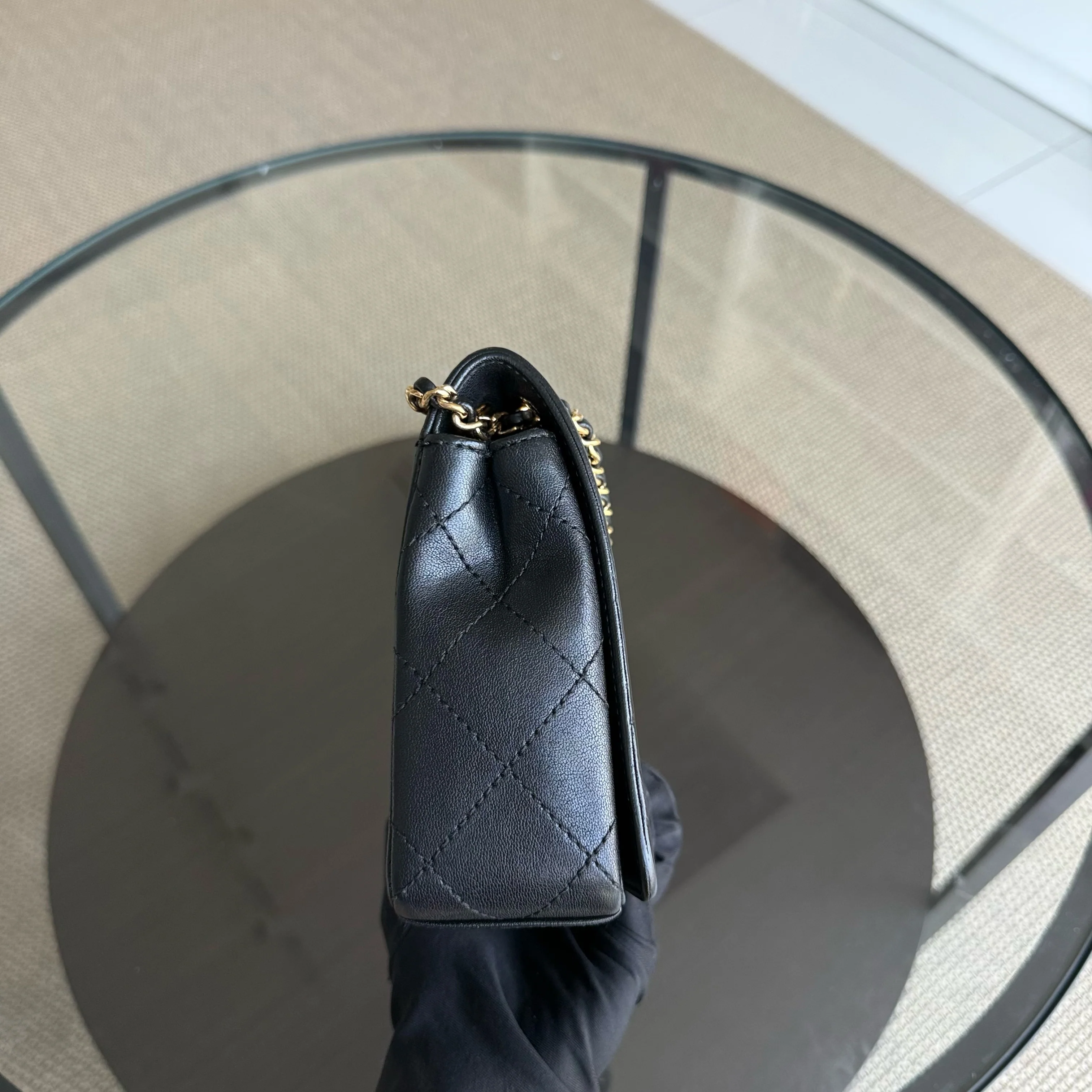 Chanel Seasonal Flap Mademoiselle - Quilted Calfskin Black Gold Hardware