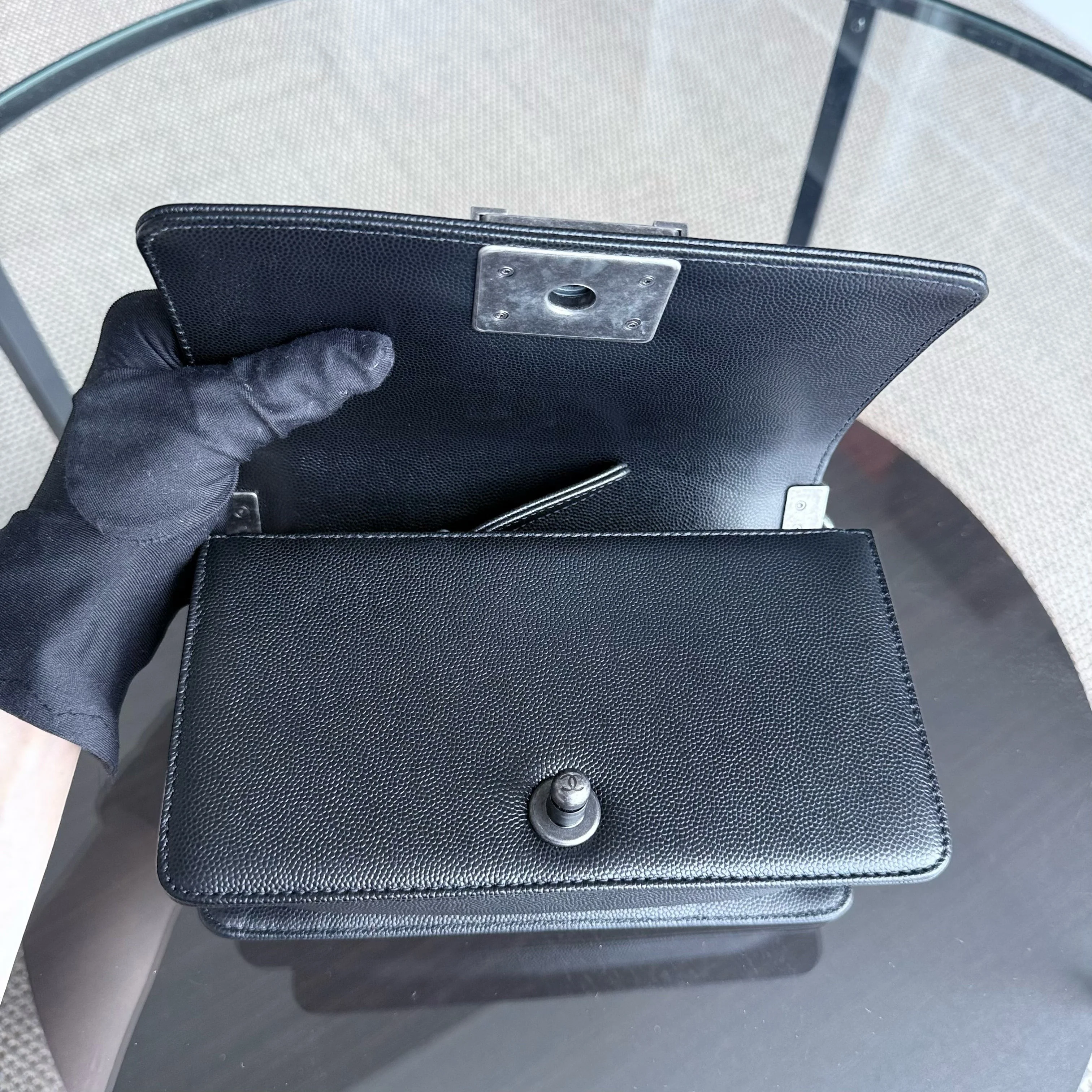 Chanel Boy Small - Caviar Quilted Black Ruthenium Silver Hardware