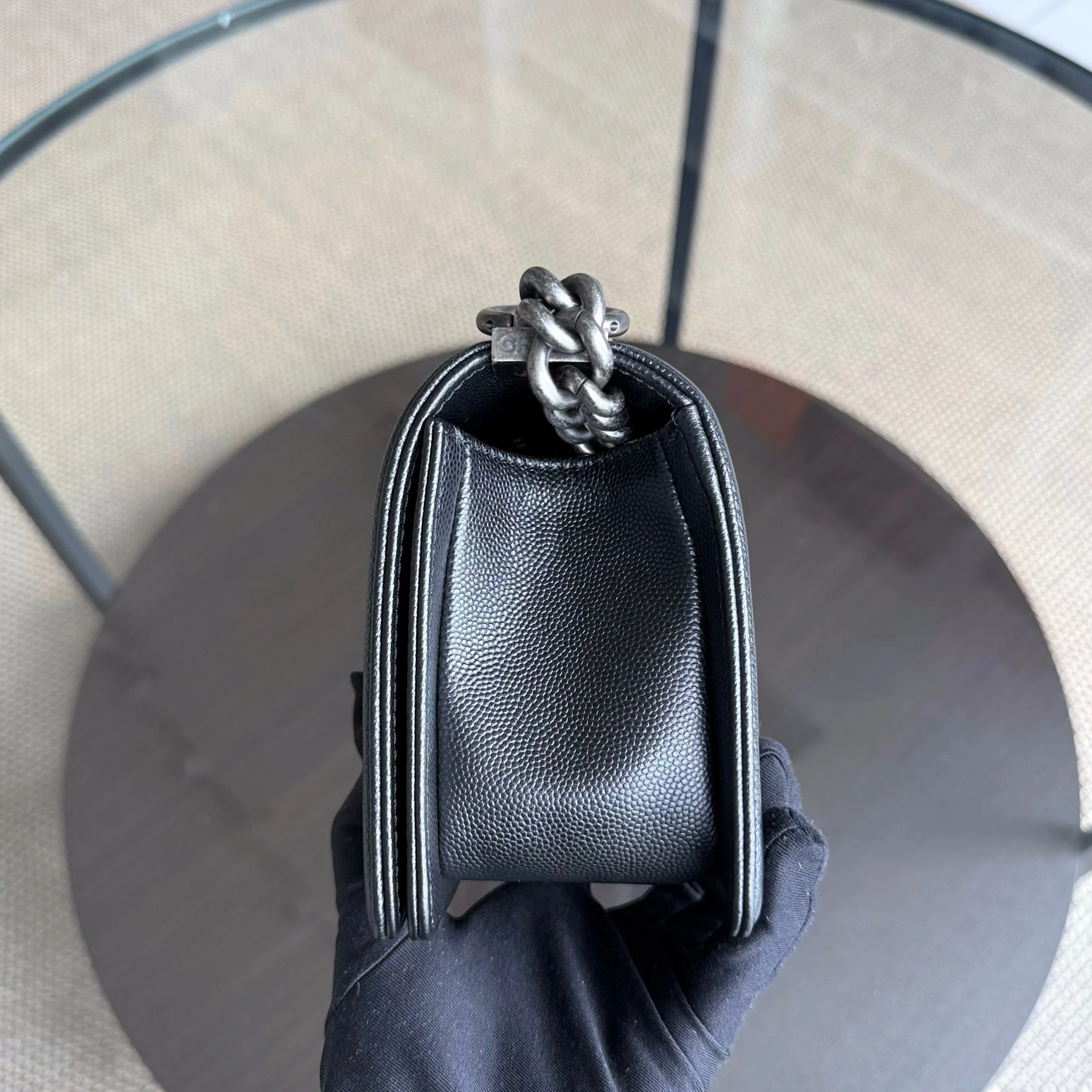 Chanel Boy Small - Caviar Quilted Black Ruthenium Silver Hardware