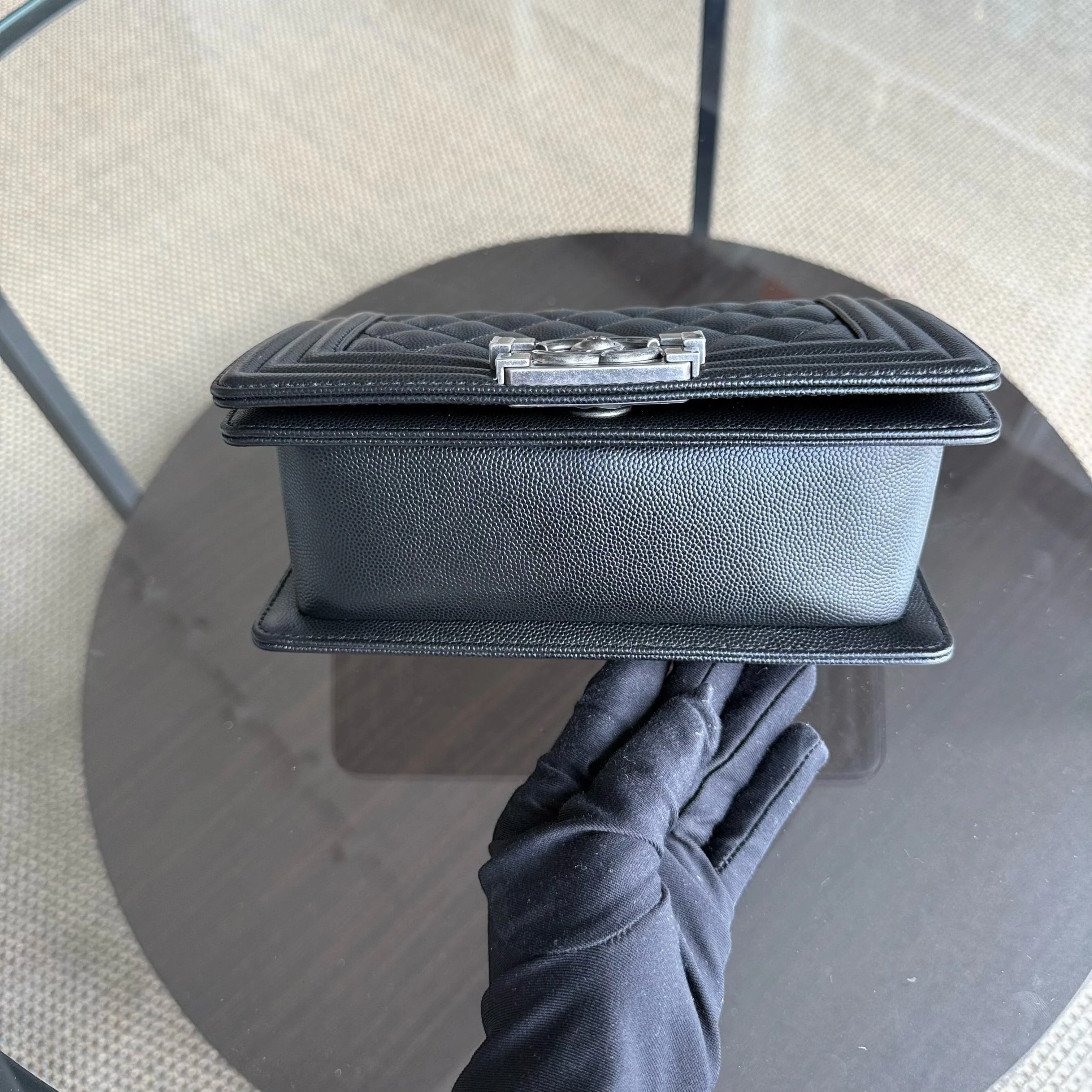 Chanel Boy Small - Caviar Quilted Black Ruthenium Silver Hardware