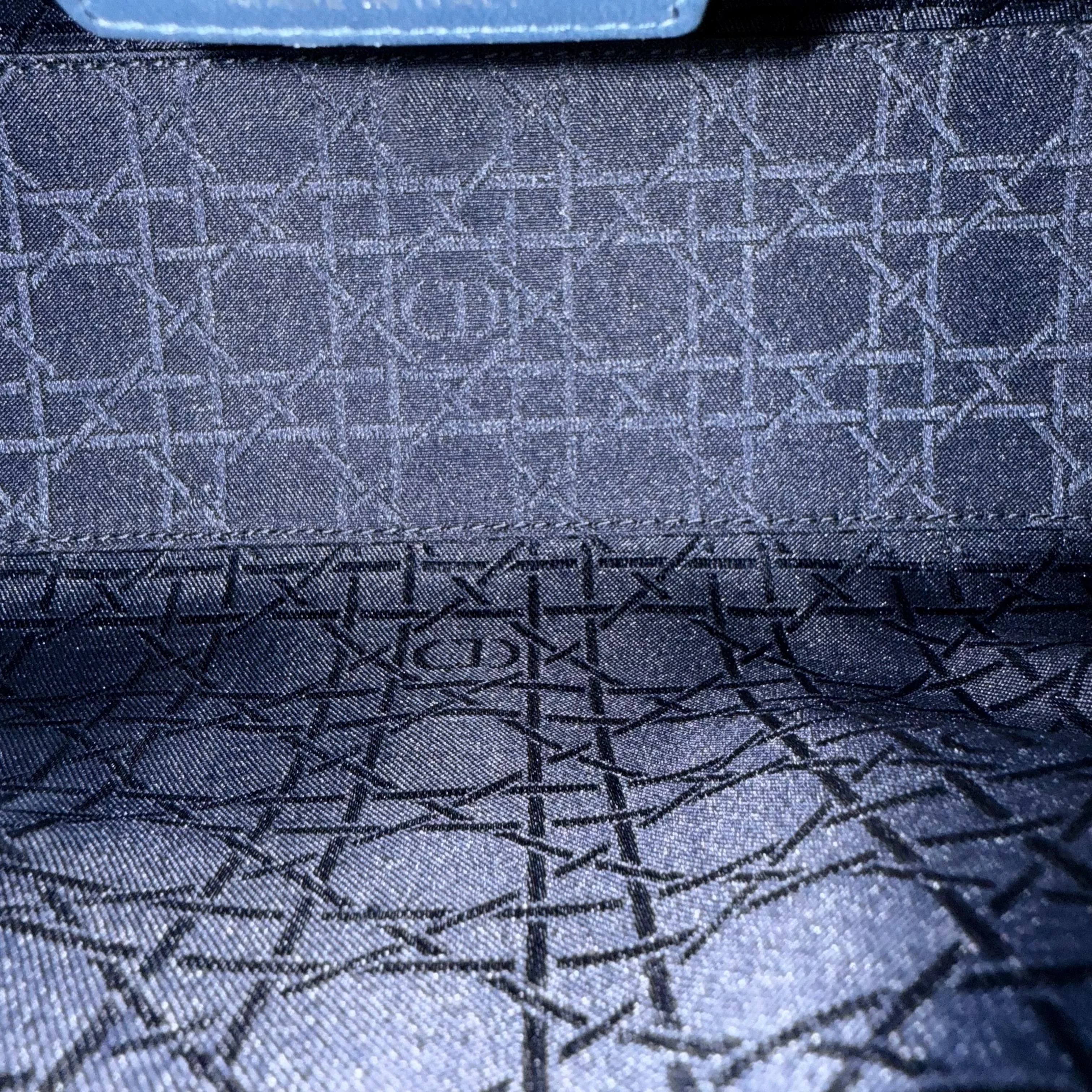 Dior Lady Medium - Cannage Lambskin Blue Silver Hardware