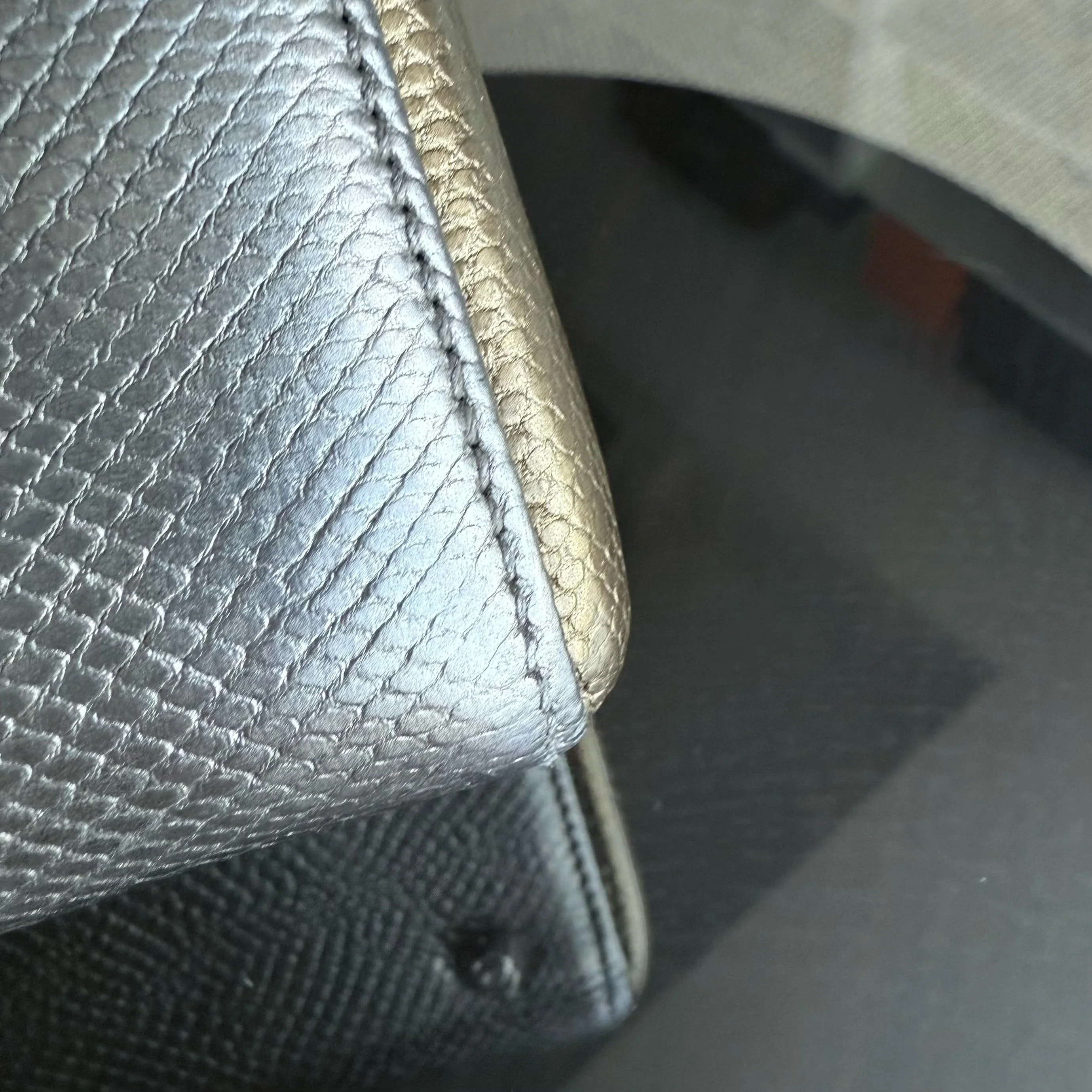 Dior Lady Mini - Exotic Lizard Bi-color Silver Hardware