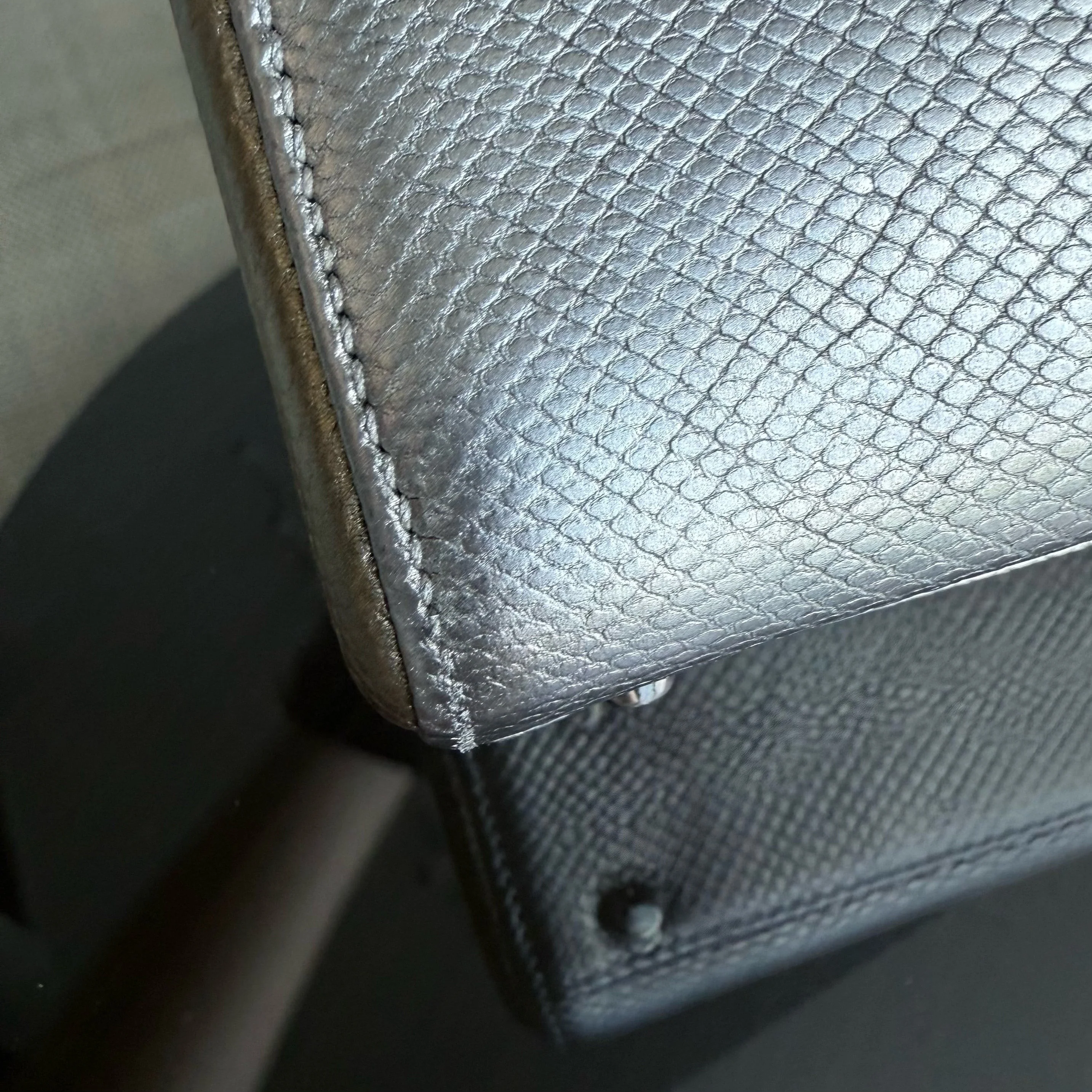 Dior Lady Mini - Exotic Lizard Bi-color Silver Hardware