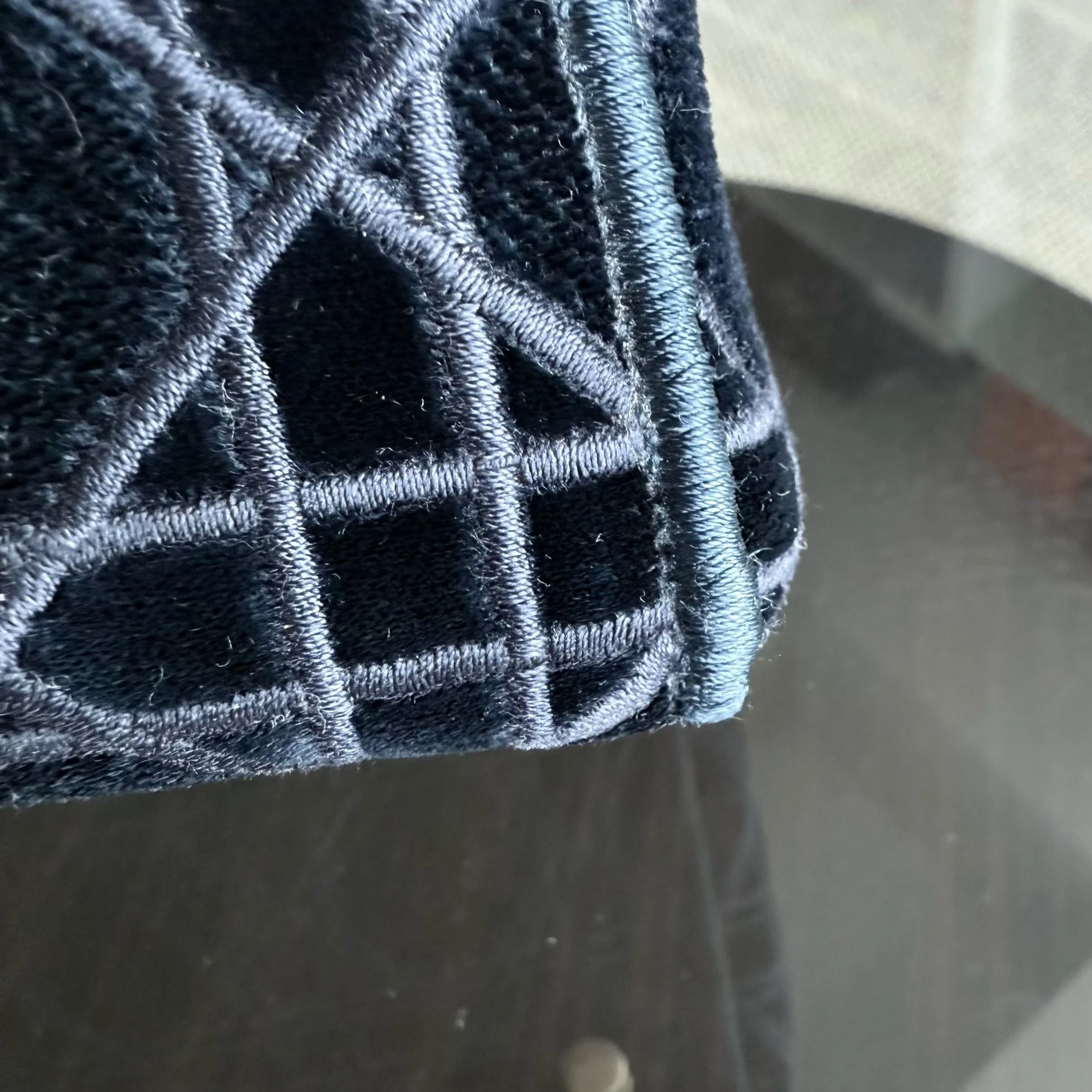 Dior Lady D-lite - Cannage Canvas Dark Blue Gold Hardware