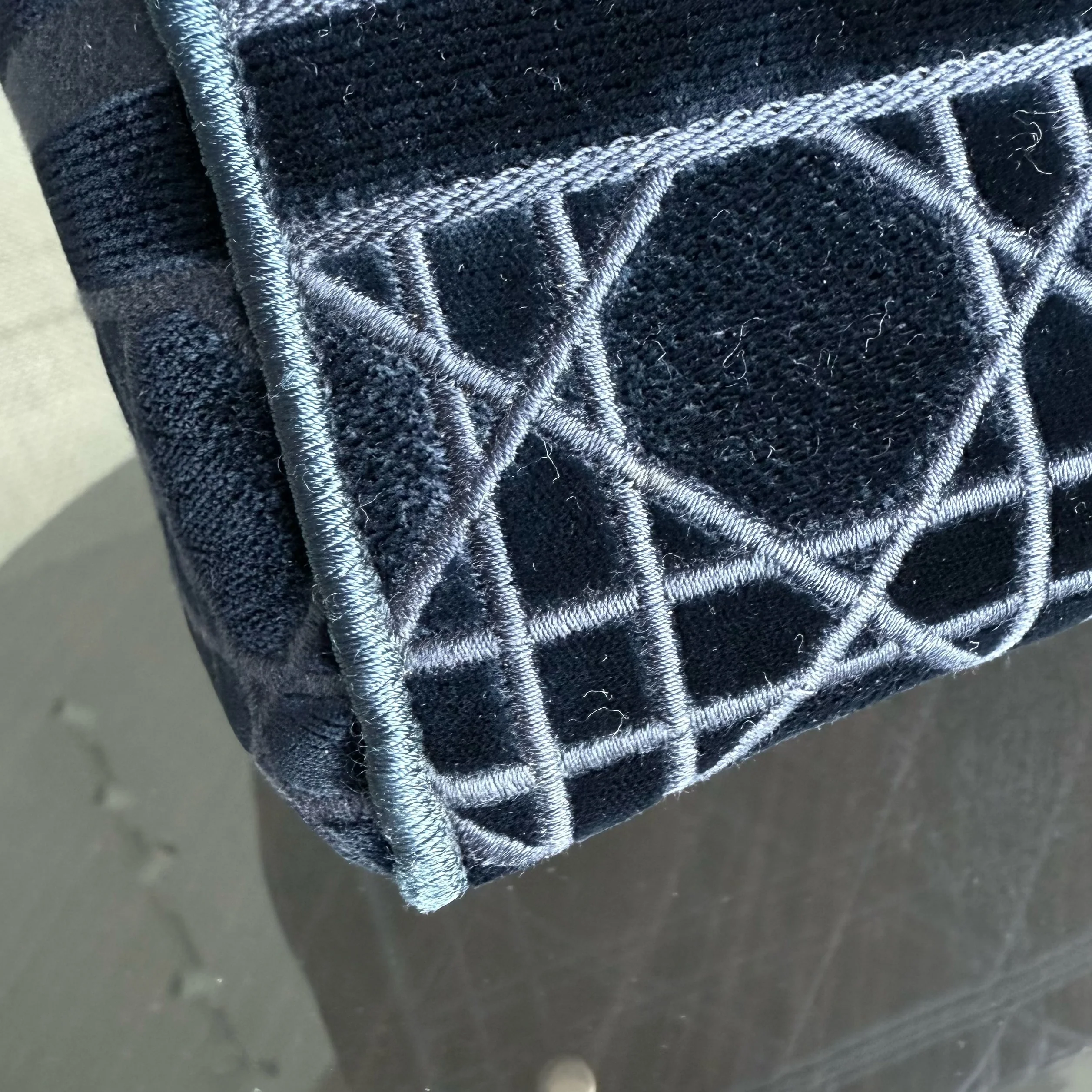 Dior Lady D-lite - Cannage Canvas Dark Blue Gold Hardware