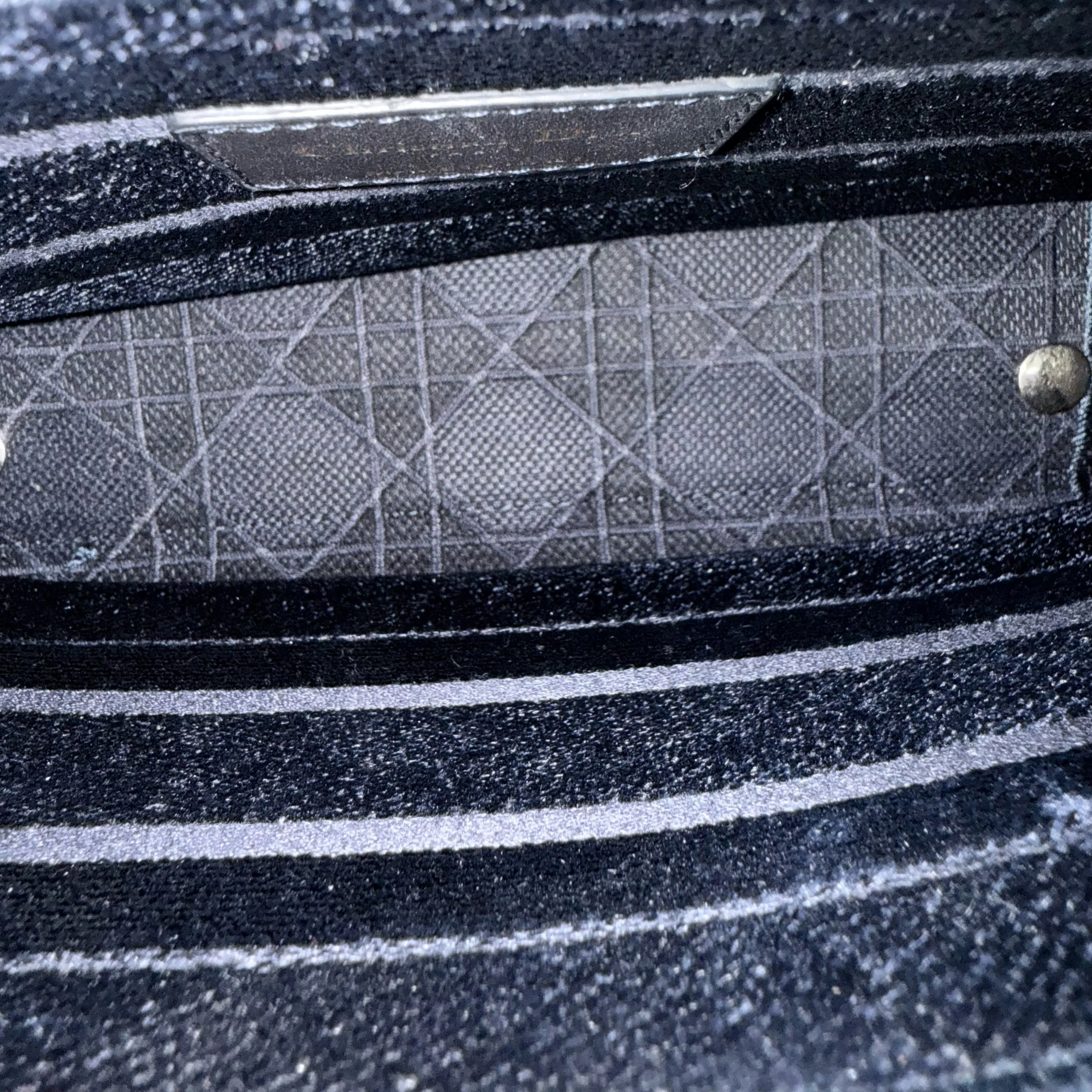 Dior Lady D-lite - Cannage Canvas Dark Blue Gold Hardware