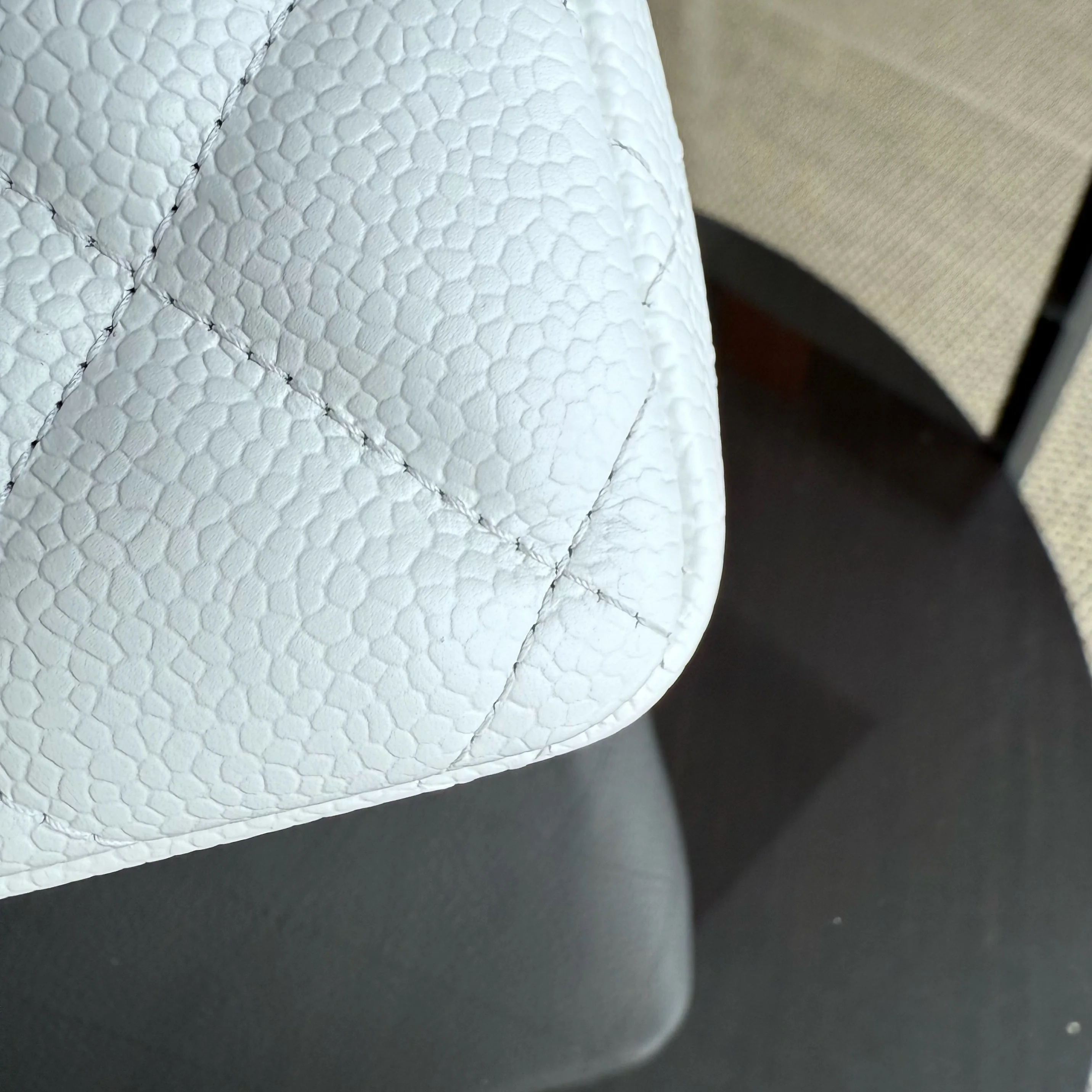 Chanel Classic Flap Jumbo - Caviar Double Flap Quilted Grained Calfskin White Gold Hardware Series 14