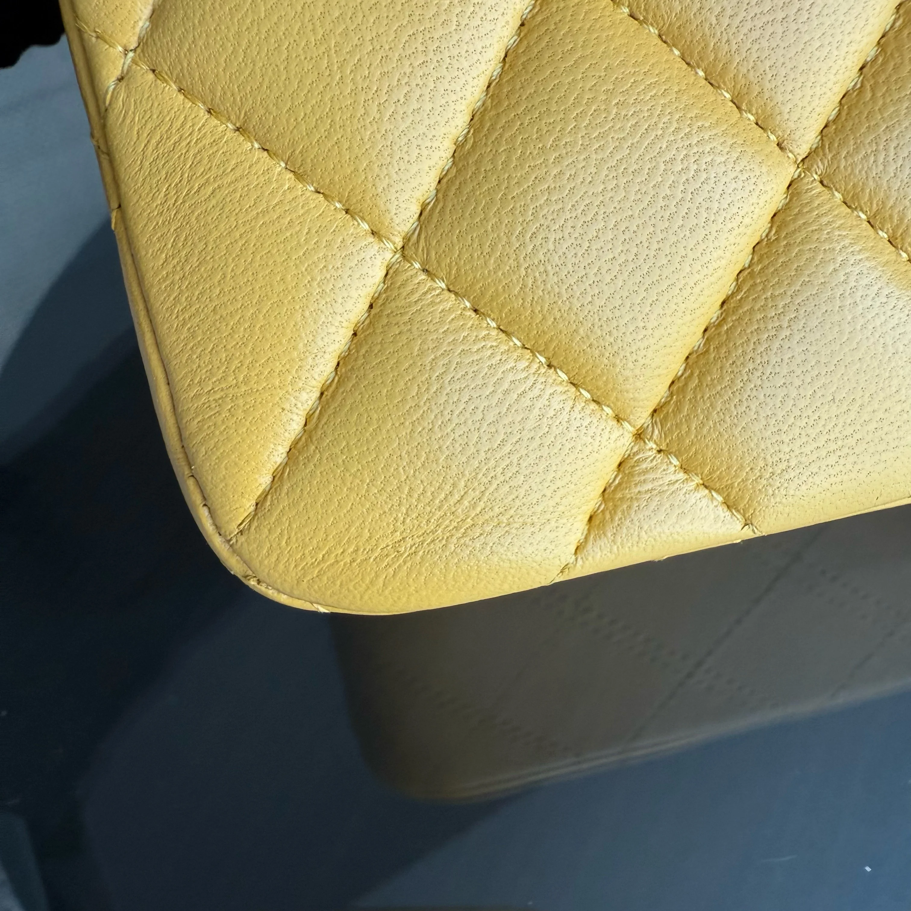 Chanel Classic Flap Small - 23CM Quilted Lambskin Yellow Silver Hardware Series 26