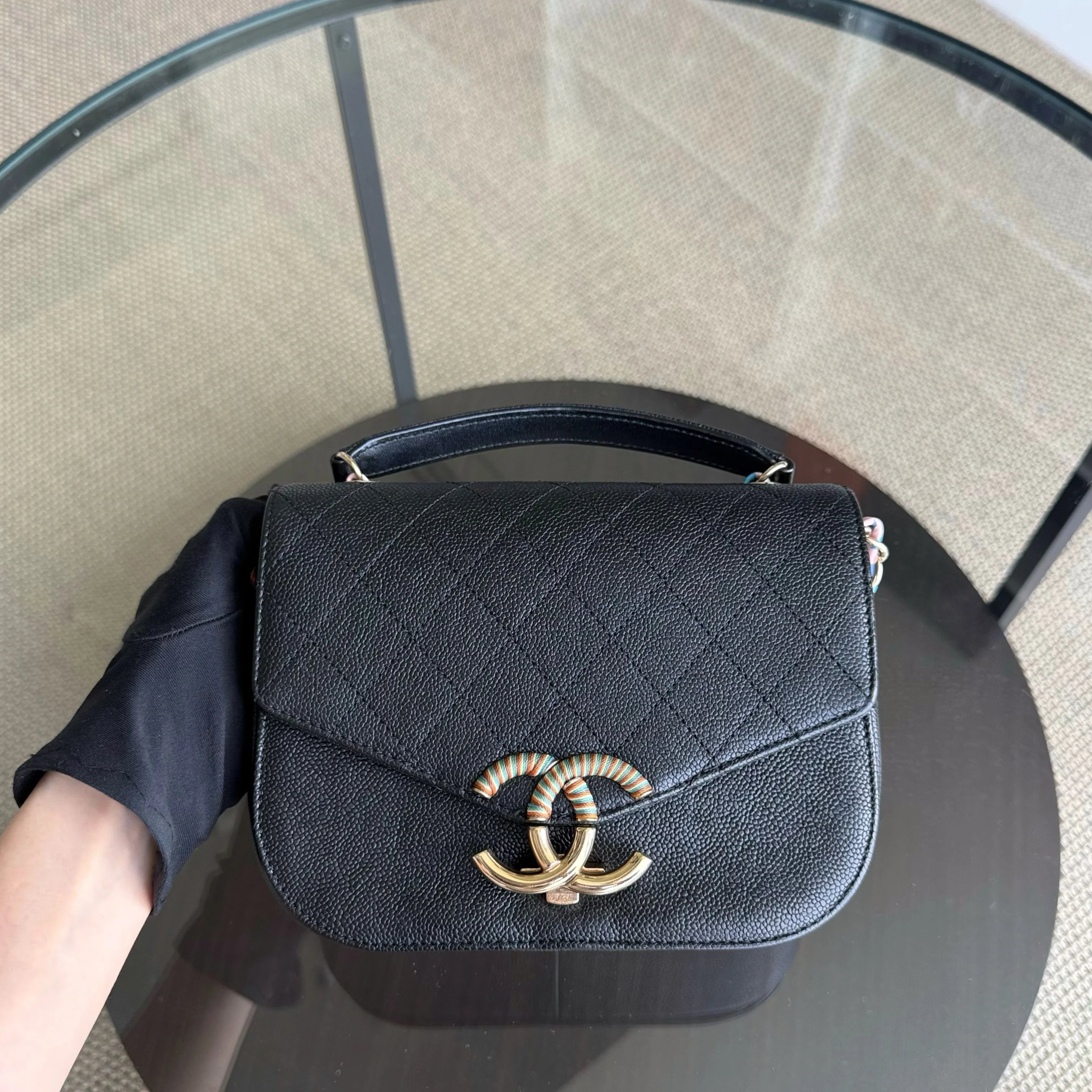 Chanel Coco Curve Cuba - Caviar Quilted Grained Calfskin Black Gold Hardware Series 23