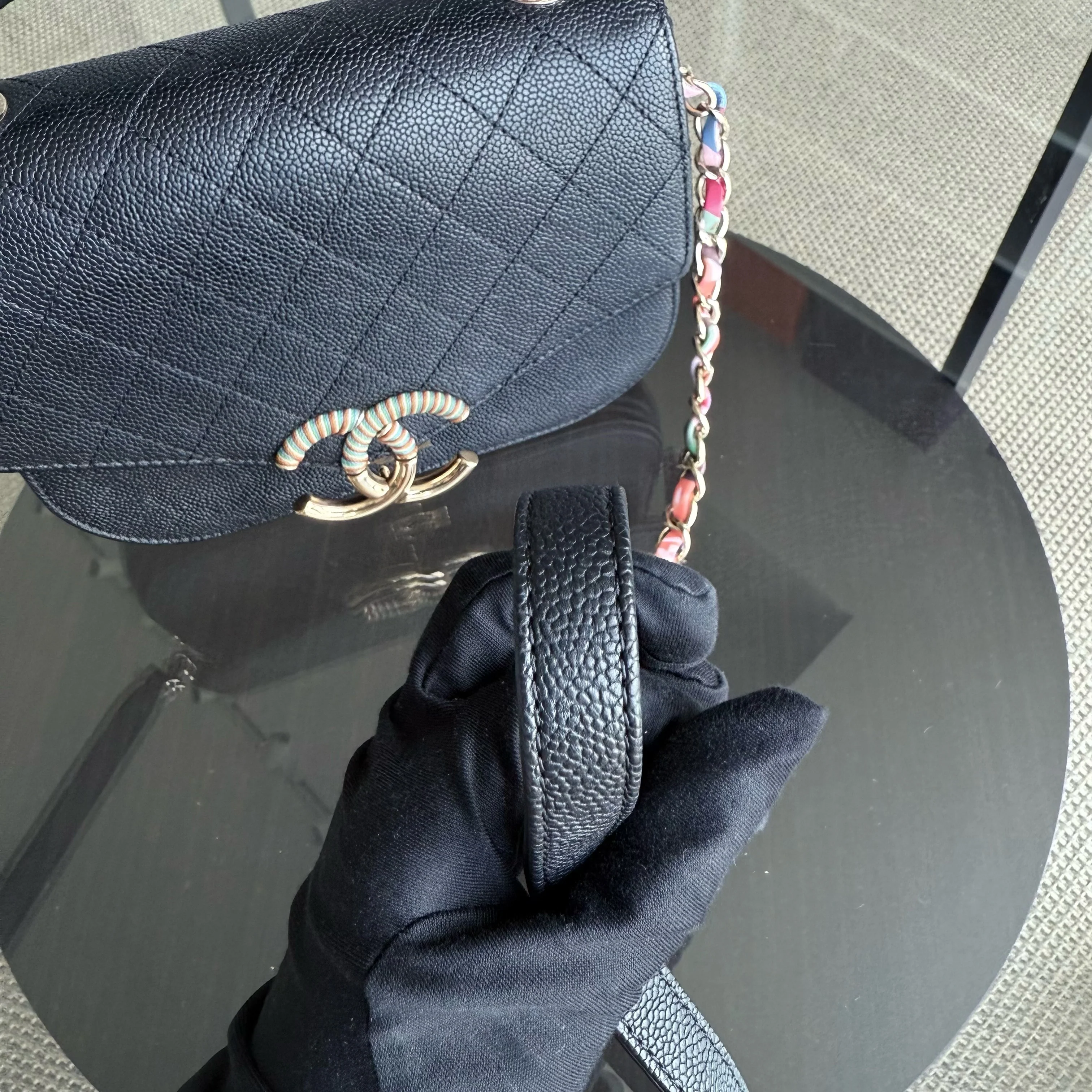 Chanel Coco Curve Cuba - Caviar Quilted Grained Calfskin Black Gold Hardware Series 23