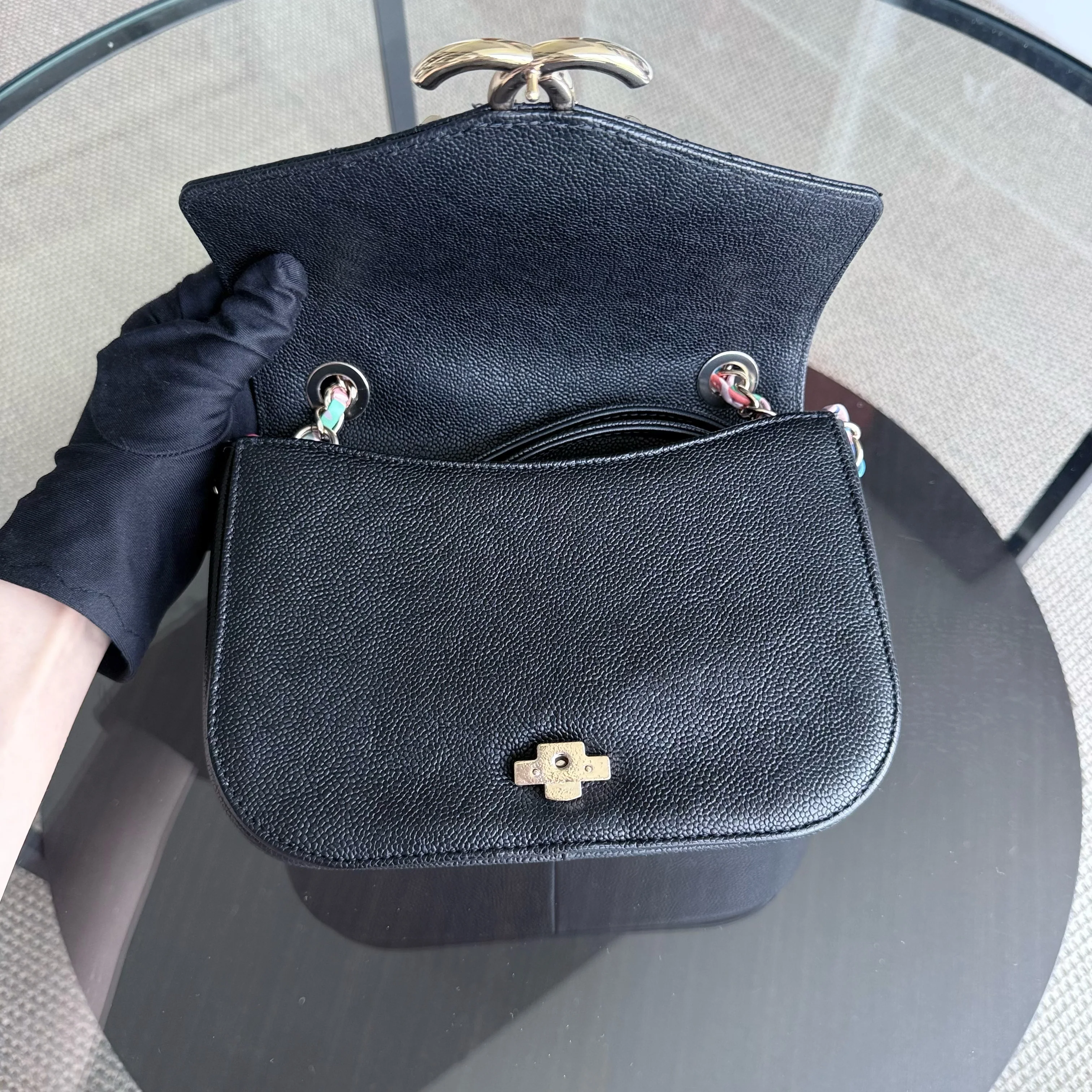 Chanel Coco Curve Cuba - Caviar Quilted Grained Calfskin Black Gold Hardware Series 23