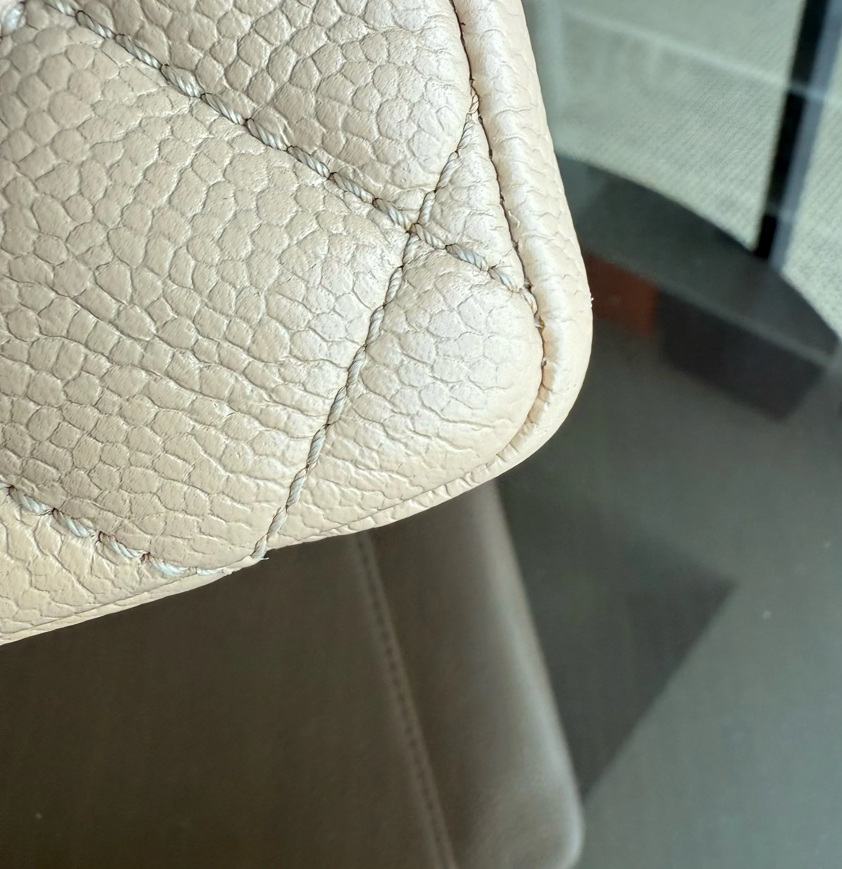 Chanel GST Grand Shopping Tote - Caviar Quilted Grained Calfskin Light Beige Silver Hardware