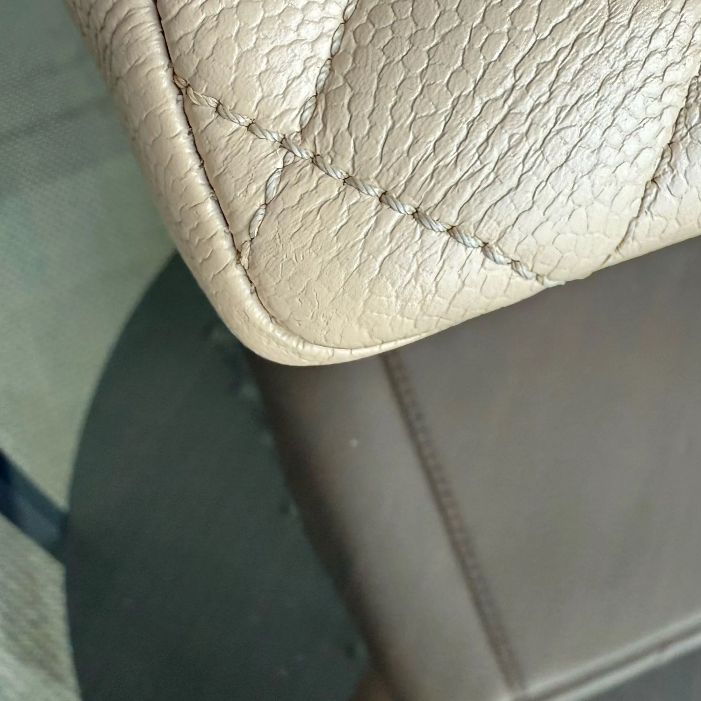 Chanel GST Grand Shopping Tote - Caviar Quilted Grained Calfskin Light Beige Silver Hardware