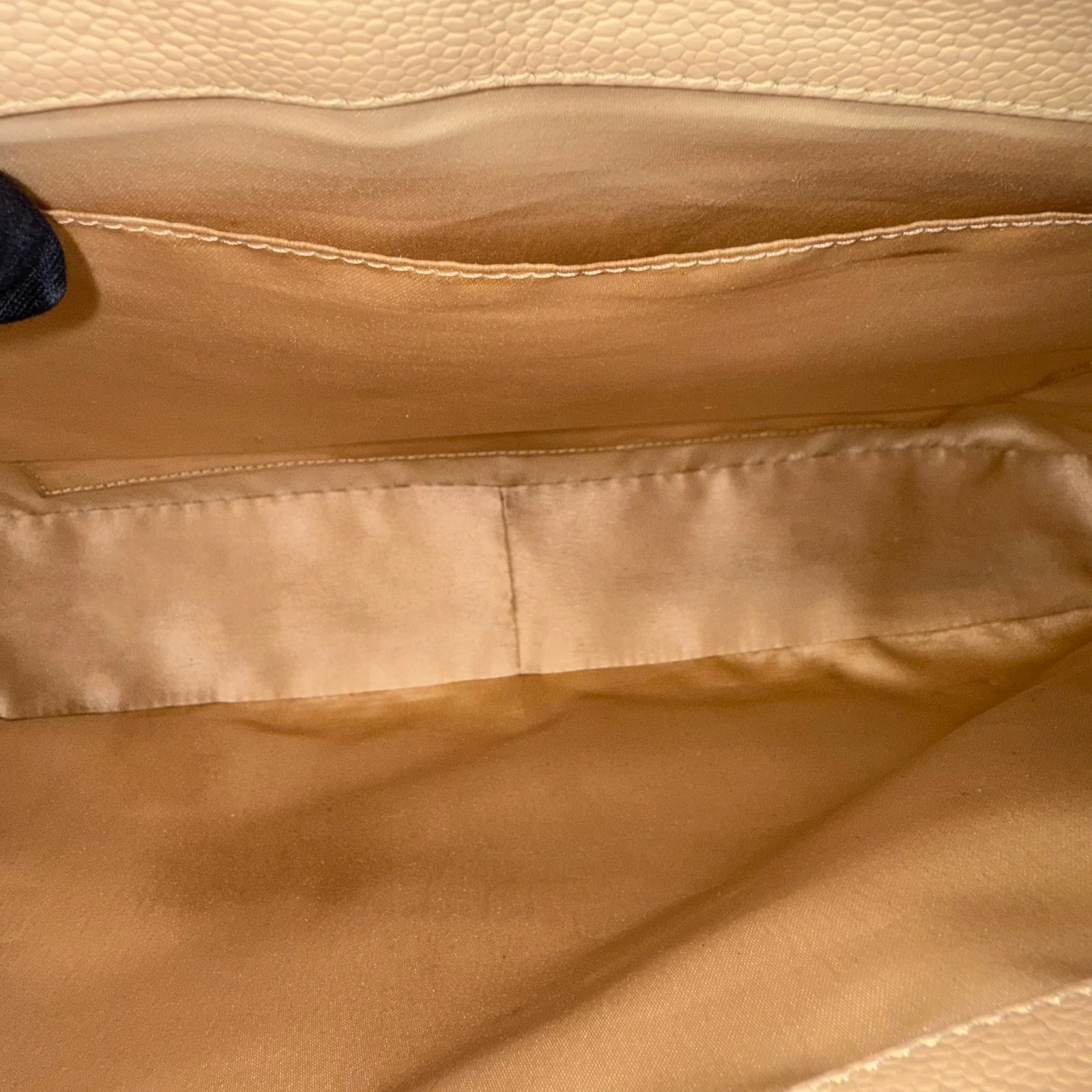 Chanel GST Grand Shopping Tote - Caviar Quilted Grained Calfskin Light Beige Silver Hardware