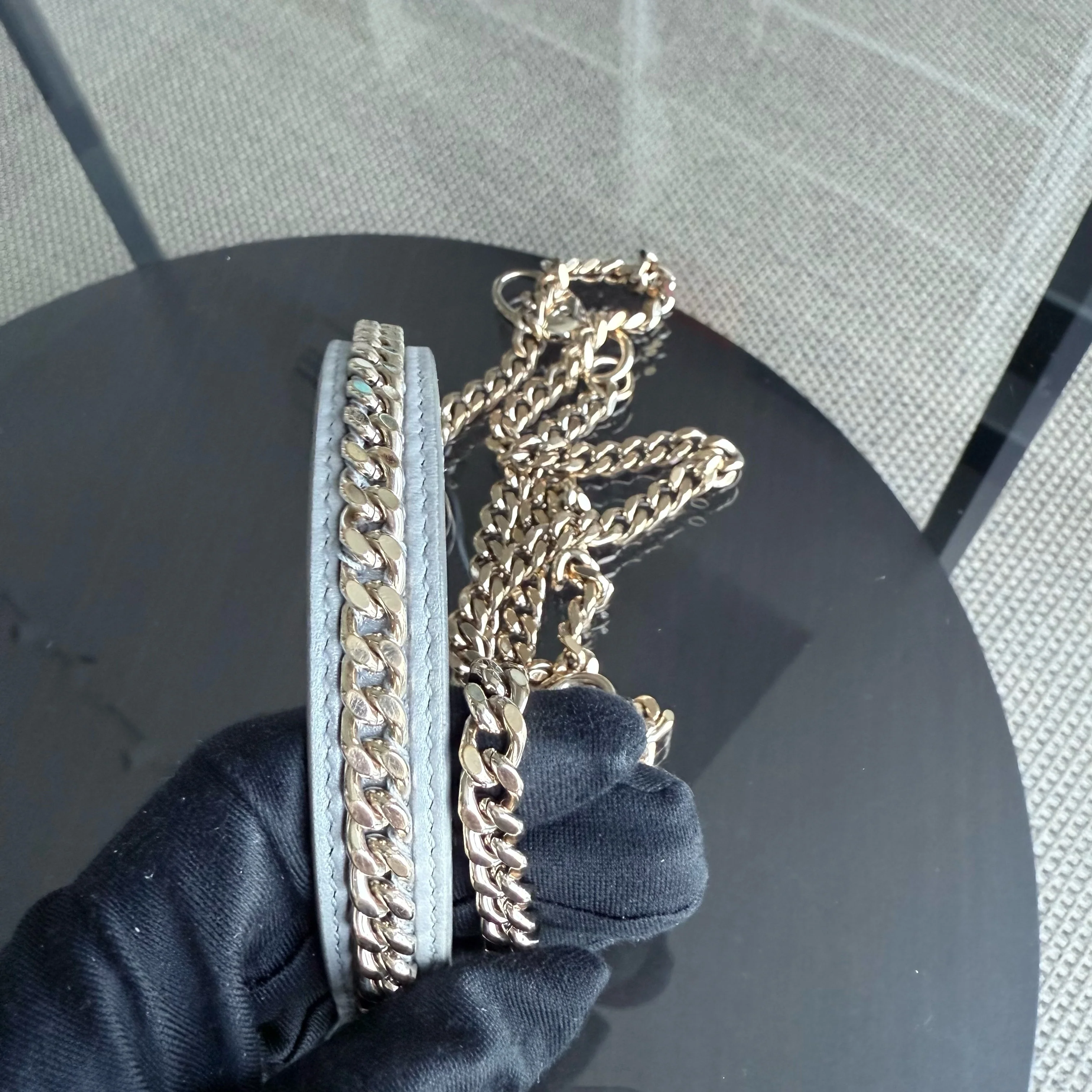 Dior Lady Mini - Cannage Lambskin Silver Gold Hardware Chain Strap