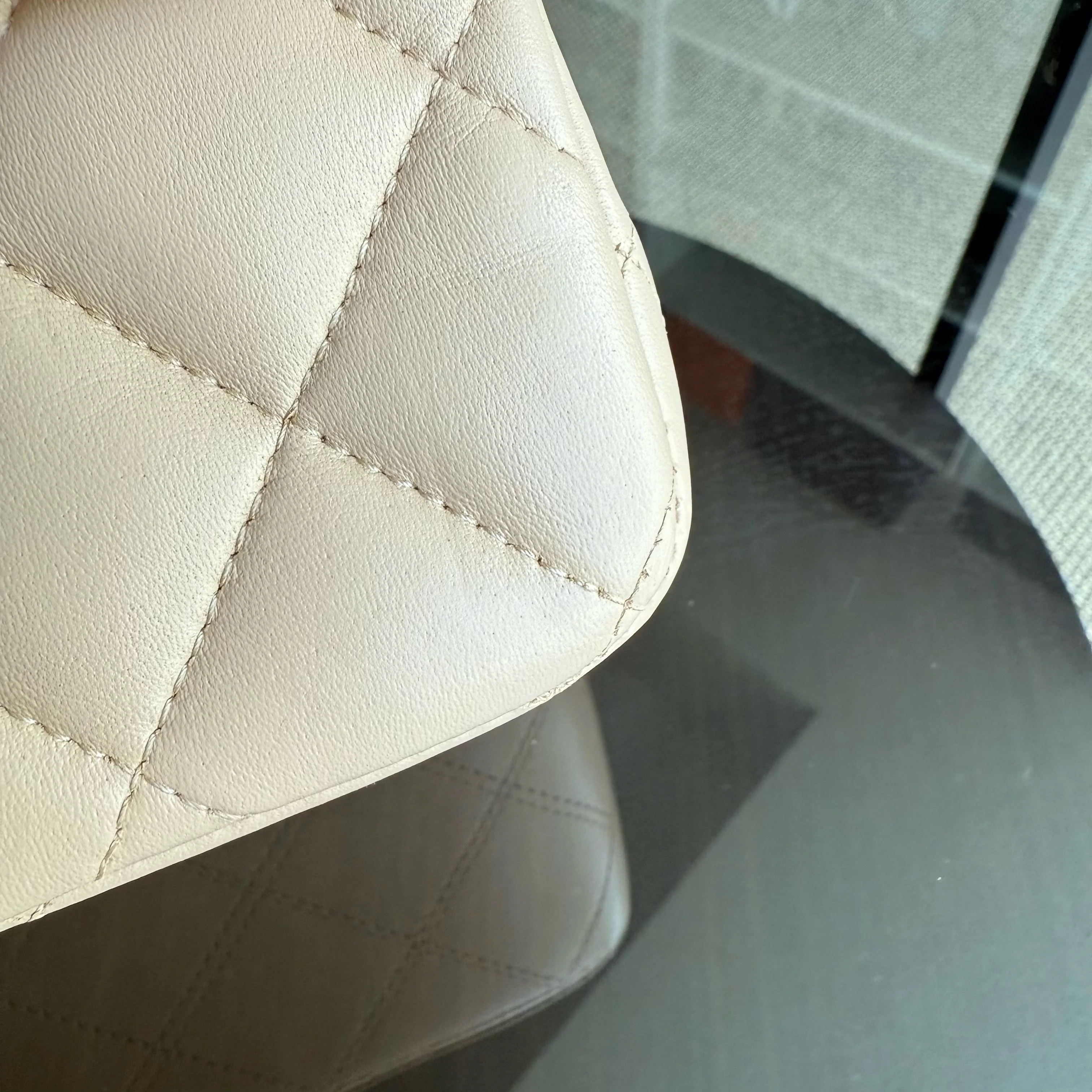 Chanel Classic Flap Jumbo - 30CM Quilted Lambskin Single Flap Light Beige Gold Hardware Series 14