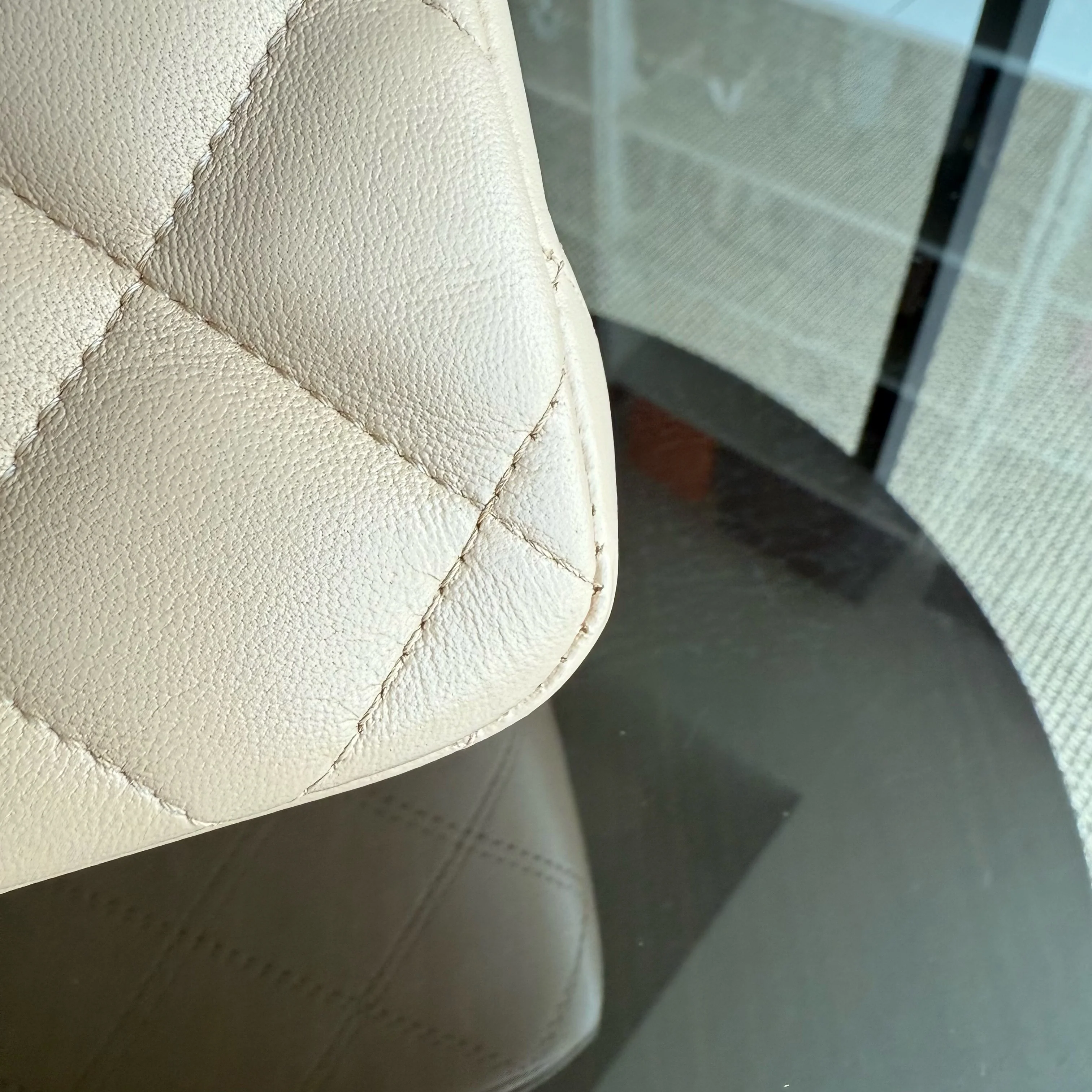 Chanel Classic Flap Jumbo - 30CM Quilted Lambskin Single Flap Light Beige Gold Hardware Series 14