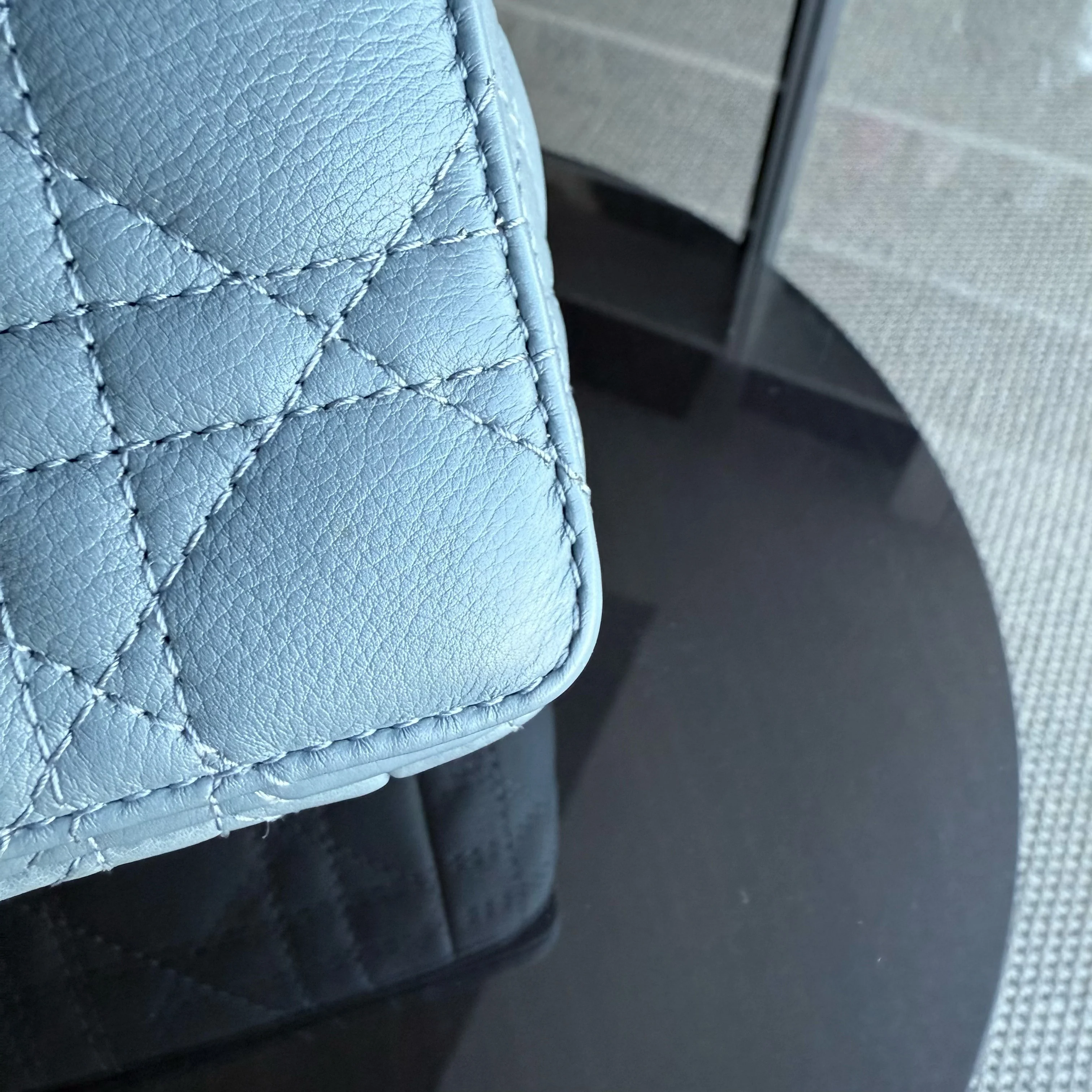 Dior Caro Small - Cannage Calfskin Haze Blue Gold Hardware