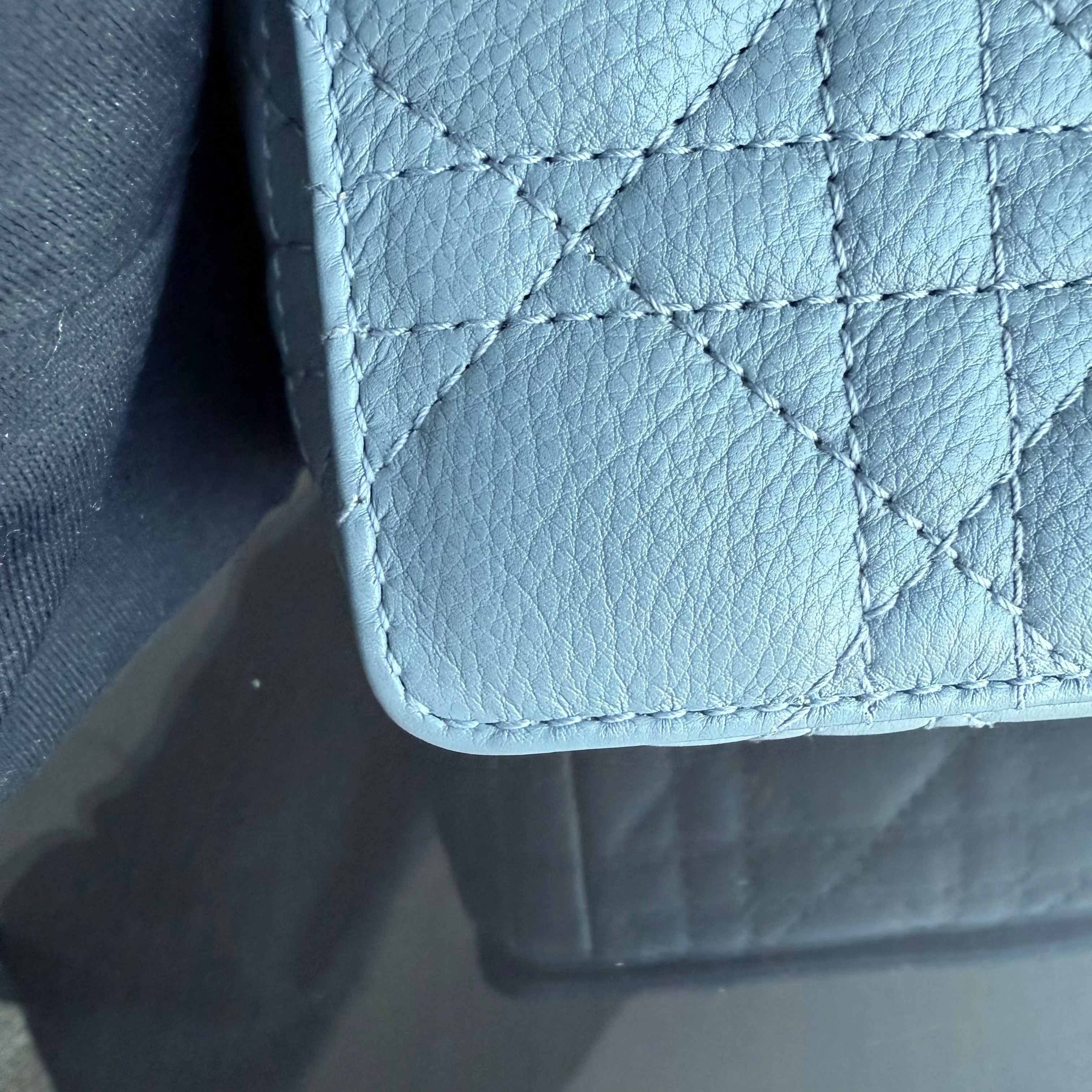 Dior Caro Small - Cannage Calfskin Haze Blue Gold Hardware