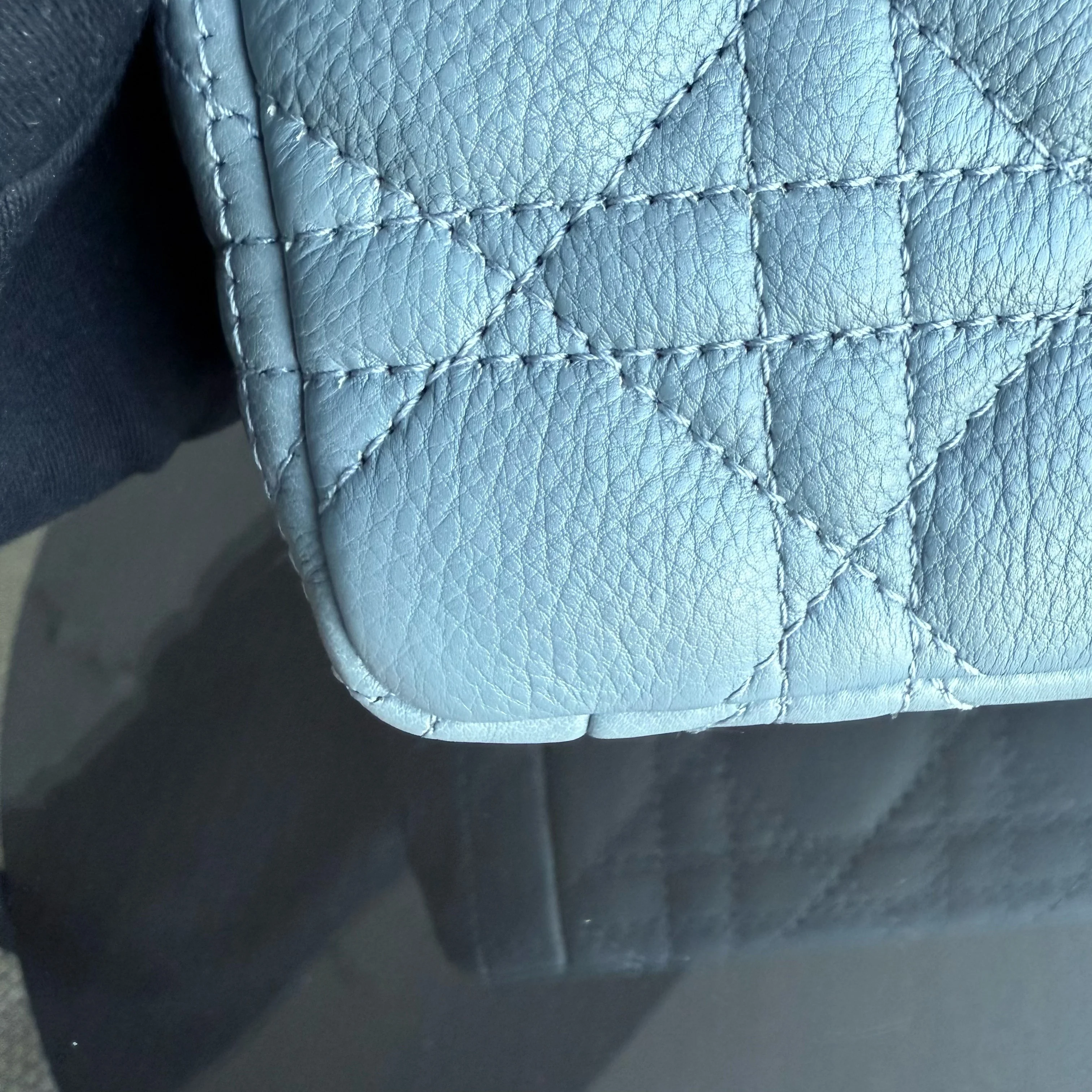 Dior Caro Small - Cannage Calfskin Haze Blue Gold Hardware