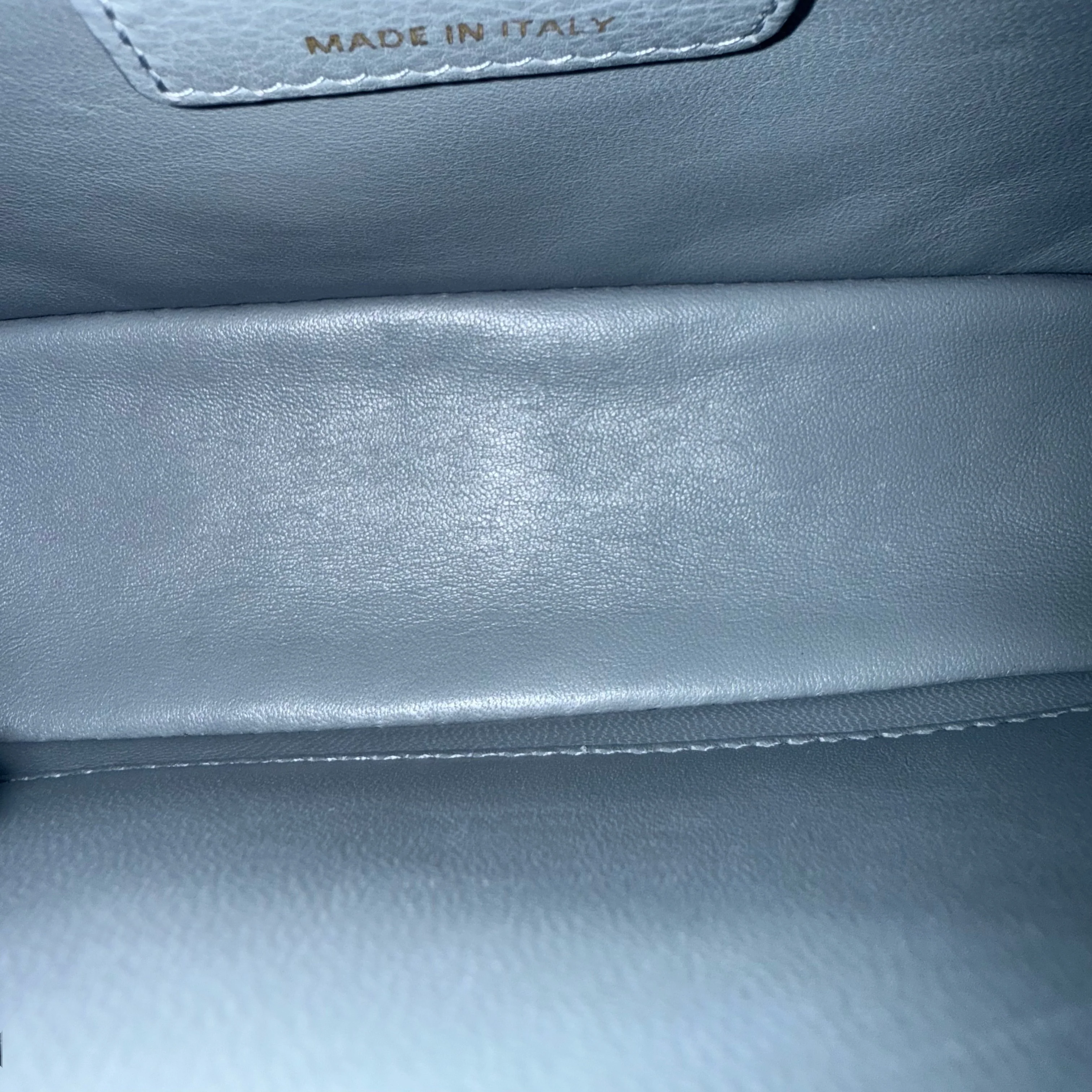 Dior Caro Small - Cannage Calfskin Haze Blue Gold Hardware