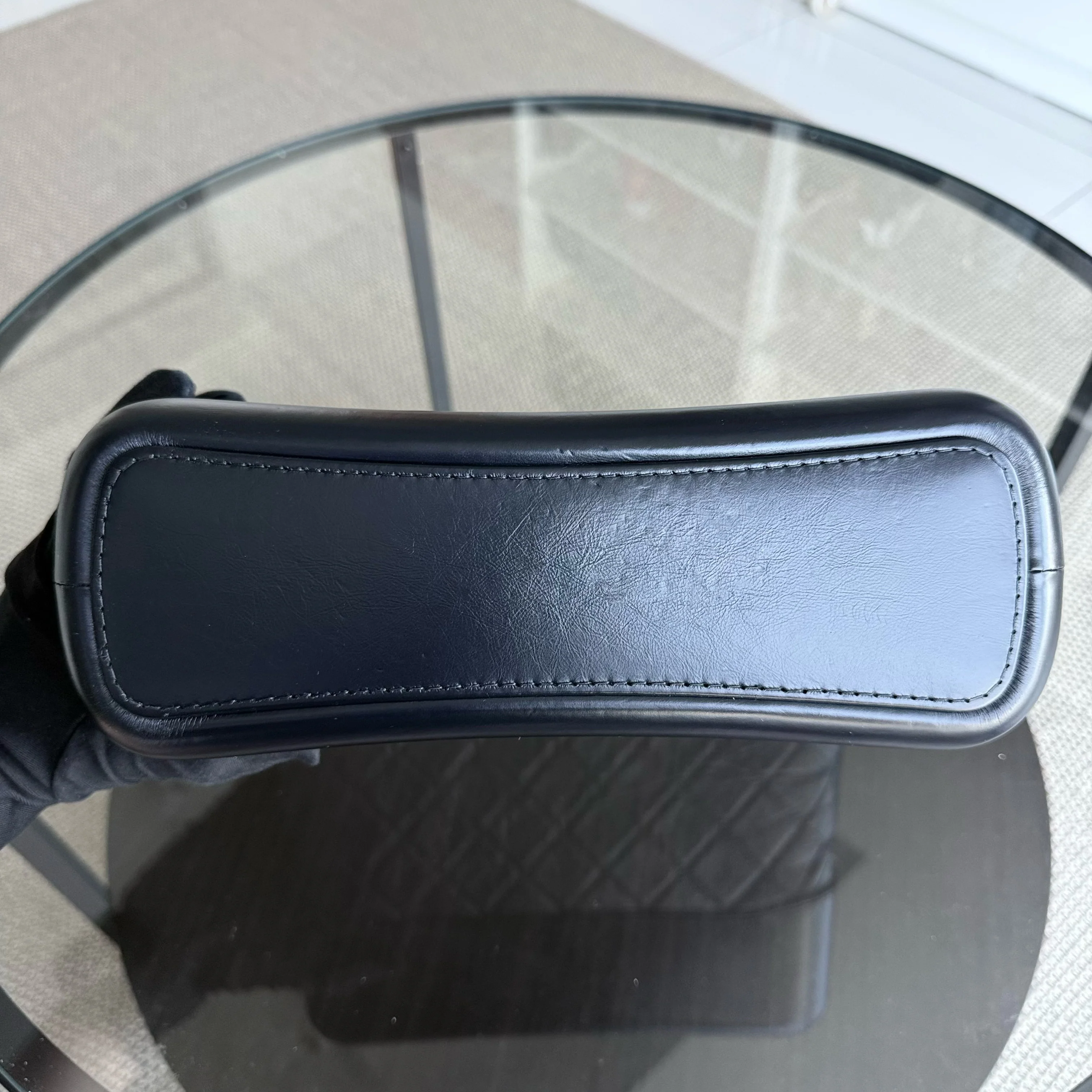 Chanel Gabrielle Medium - Quilted Aged Calfskin Dark Navy Blue Gold Hardware 26