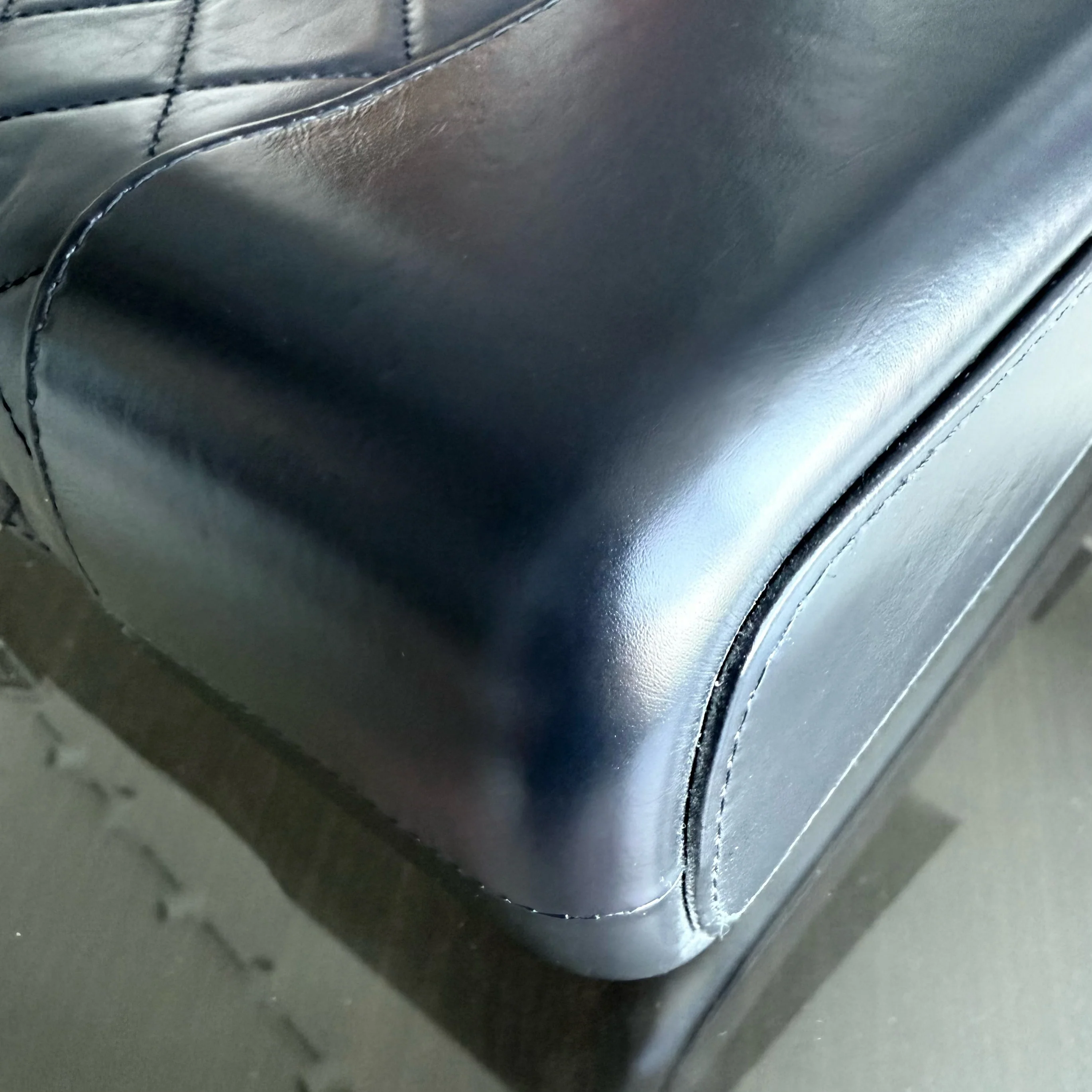 Chanel Gabrielle Medium - Quilted Aged Calfskin Dark Navy Blue Gold Hardware 26