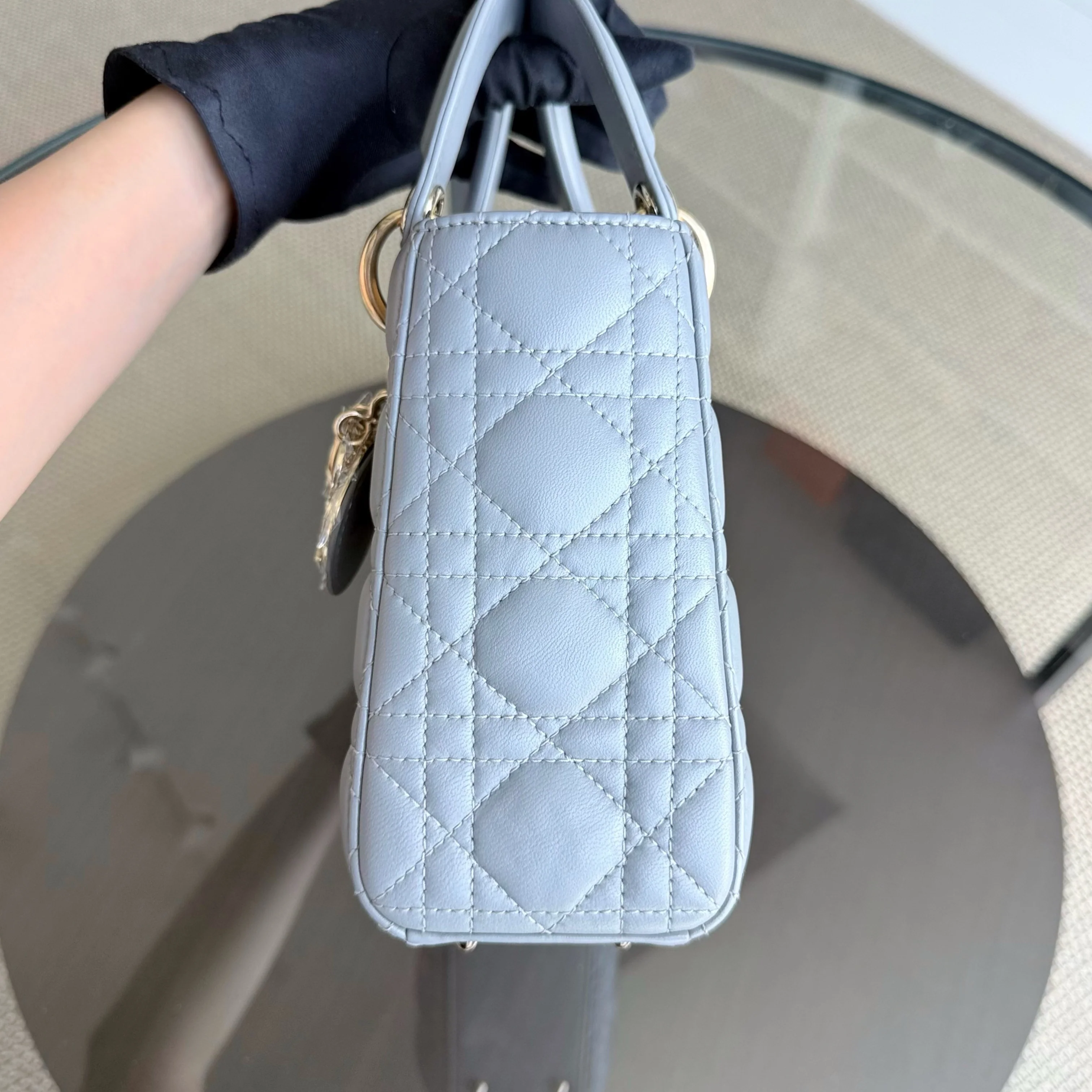 Dior Lady Small ABC - Cannage Lambskin Gray Gray Gold Hardware MyABC