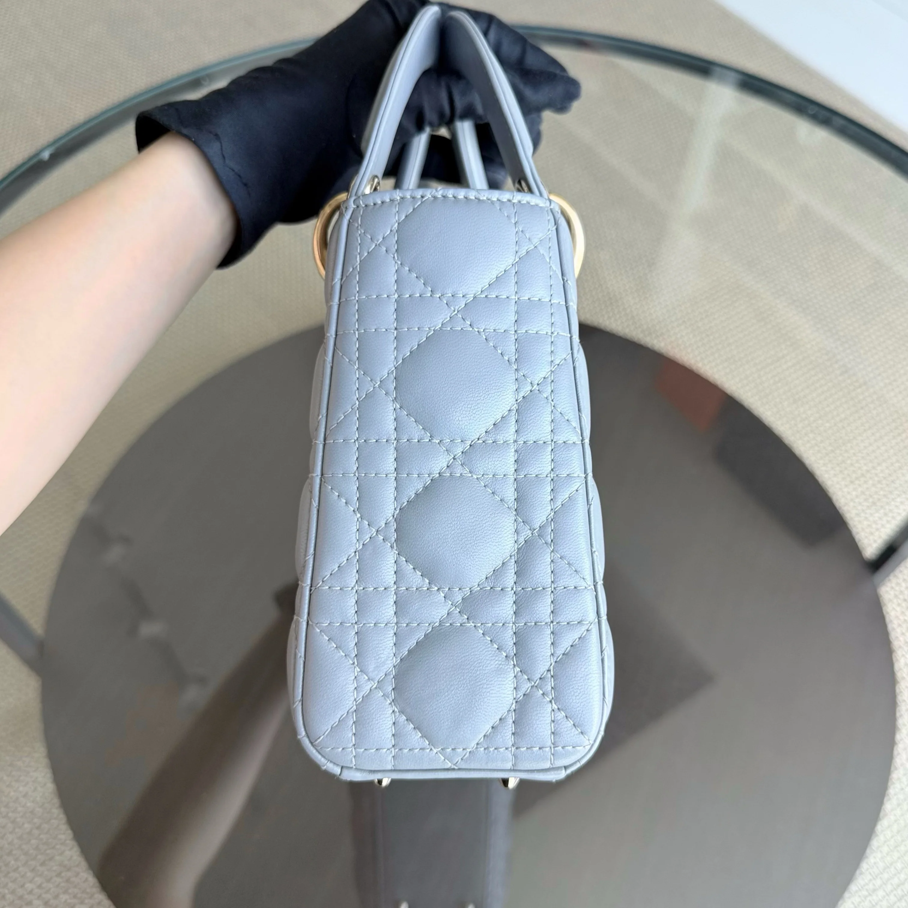 Dior Lady Small ABC - Cannage Lambskin Gray Gray Gold Hardware MyABC