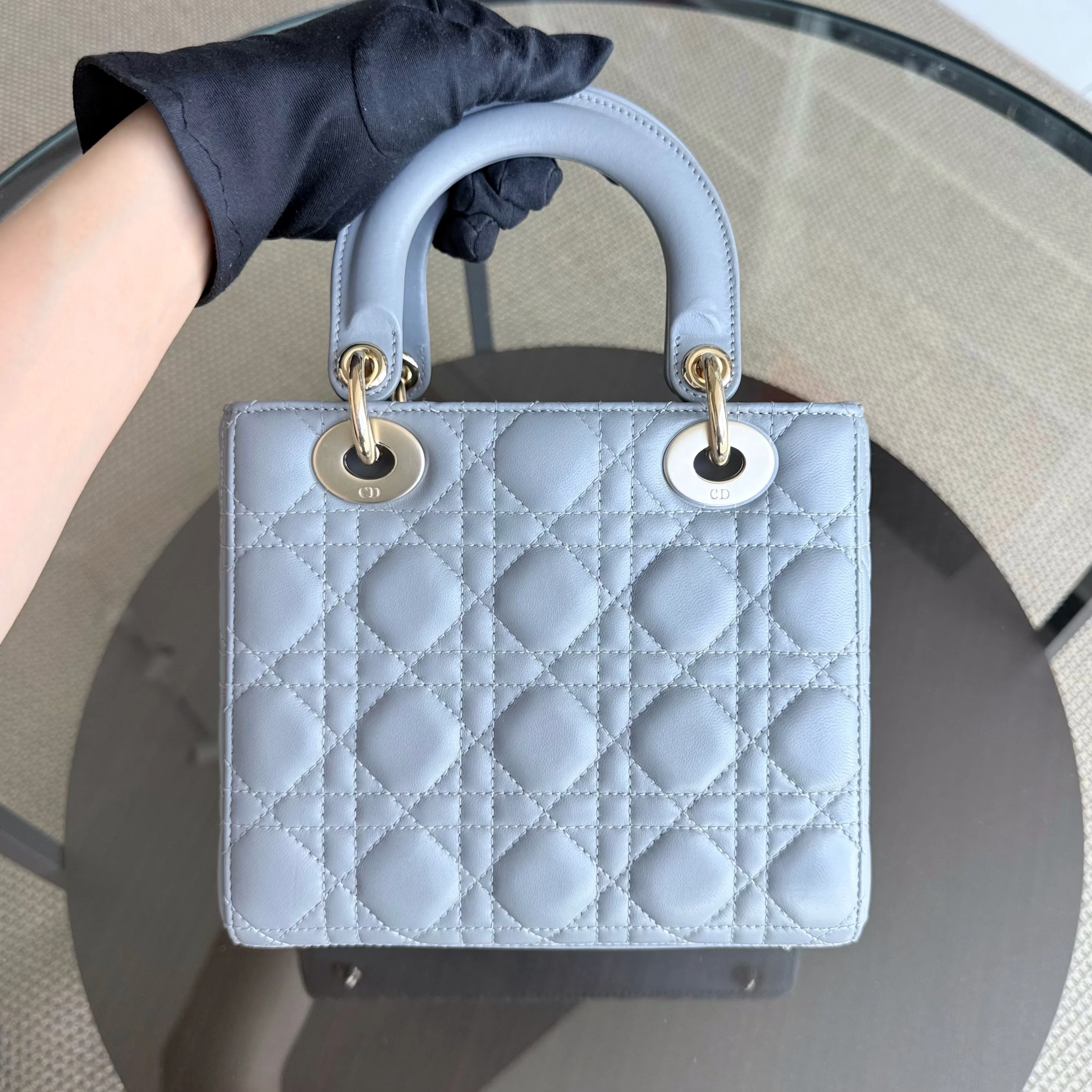 Dior Lady Small ABC - Cannage Lambskin Gray Gray Gold Hardware MyABC