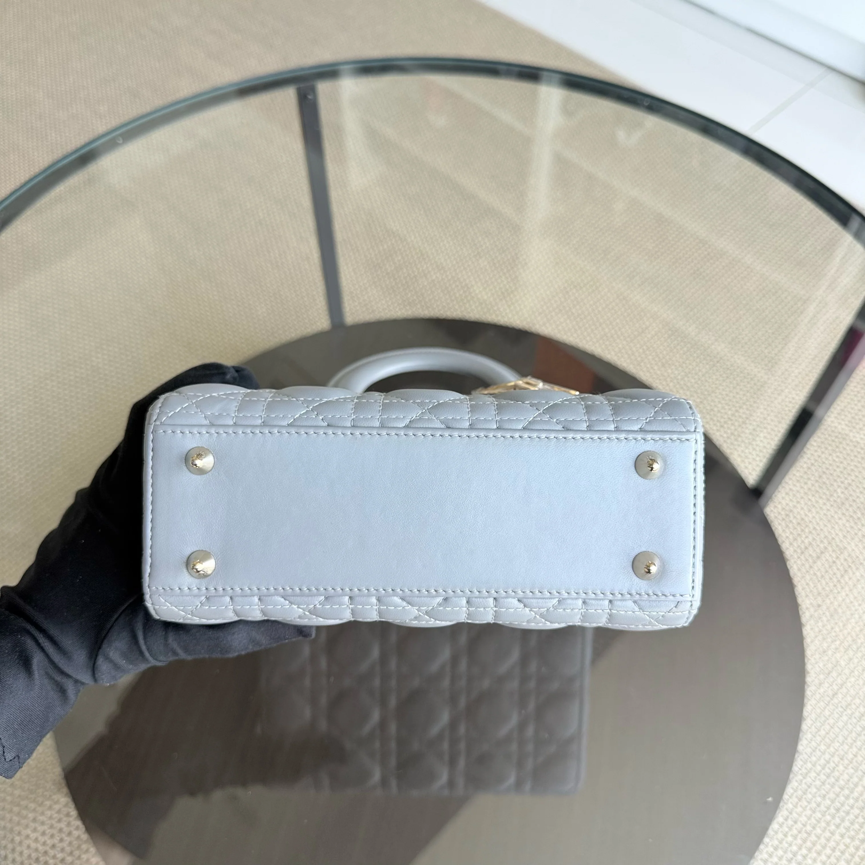 Dior Lady Small ABC - Cannage Lambskin Gray Gray Gold Hardware MyABC