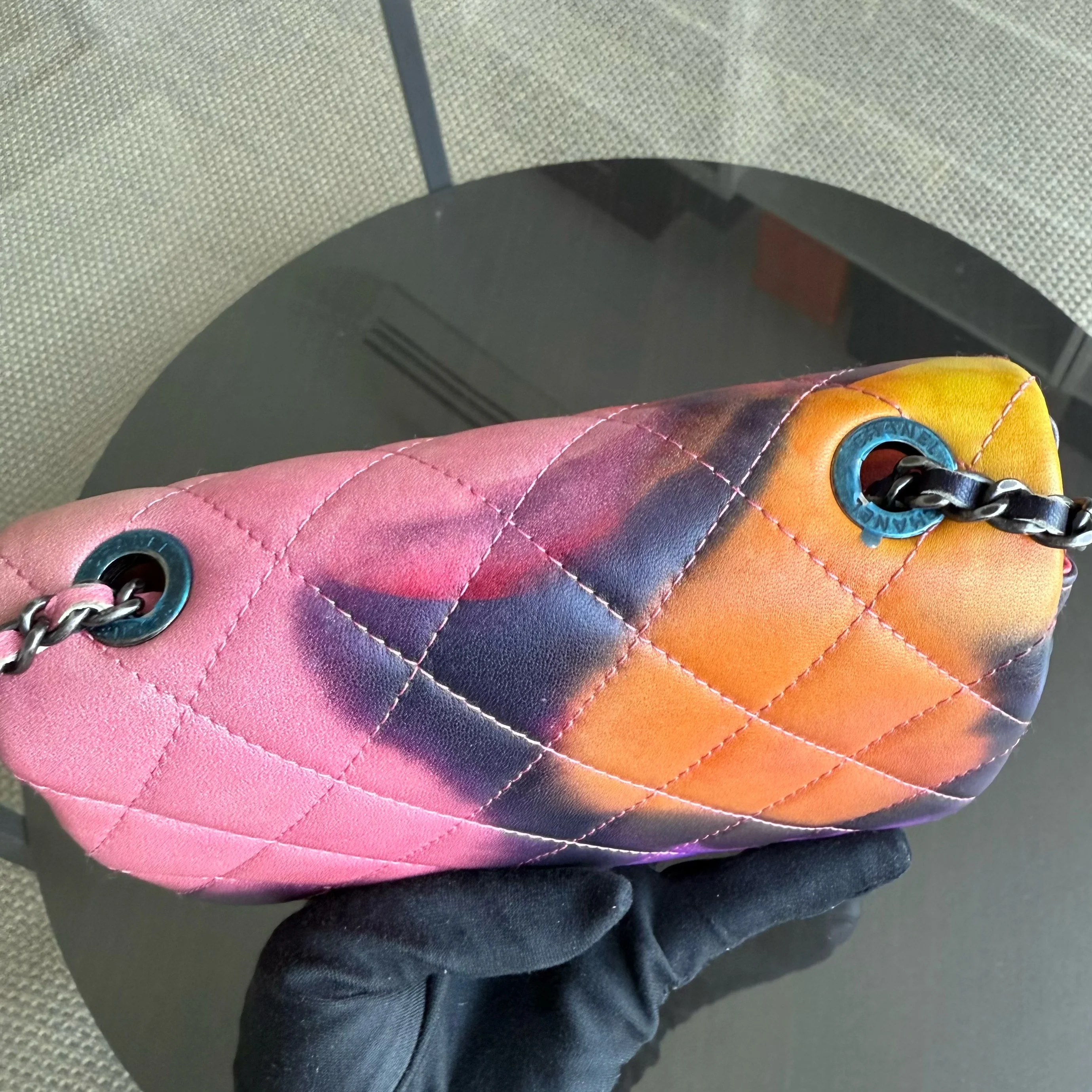 Chanel Classic Flap Extra Mini - Flower Power Quilted Lambskin Limited Edition Black Hardware Series 20