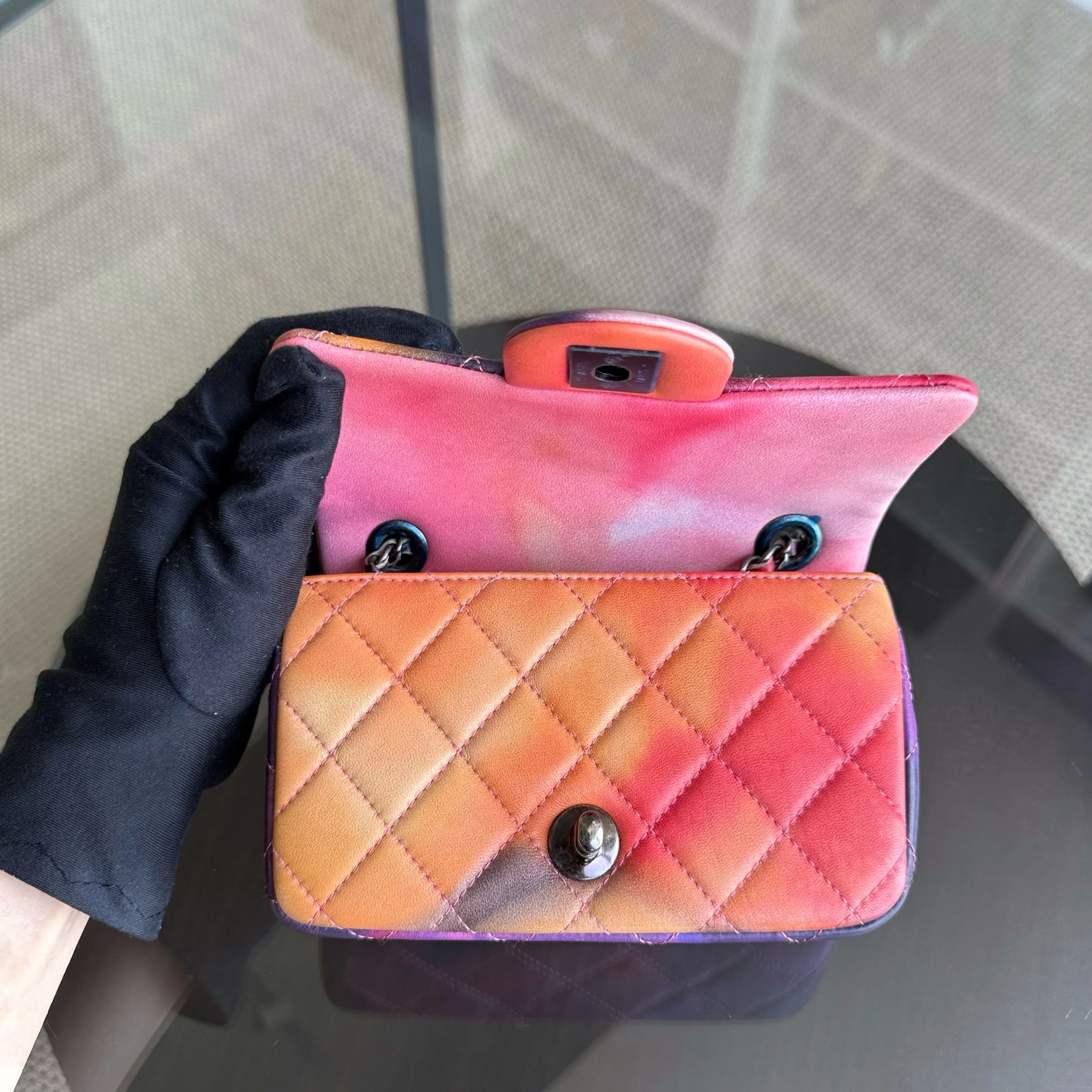 Chanel Classic Flap Extra Mini - Flower Power Quilted Lambskin Limited Edition Black Hardware Series 20