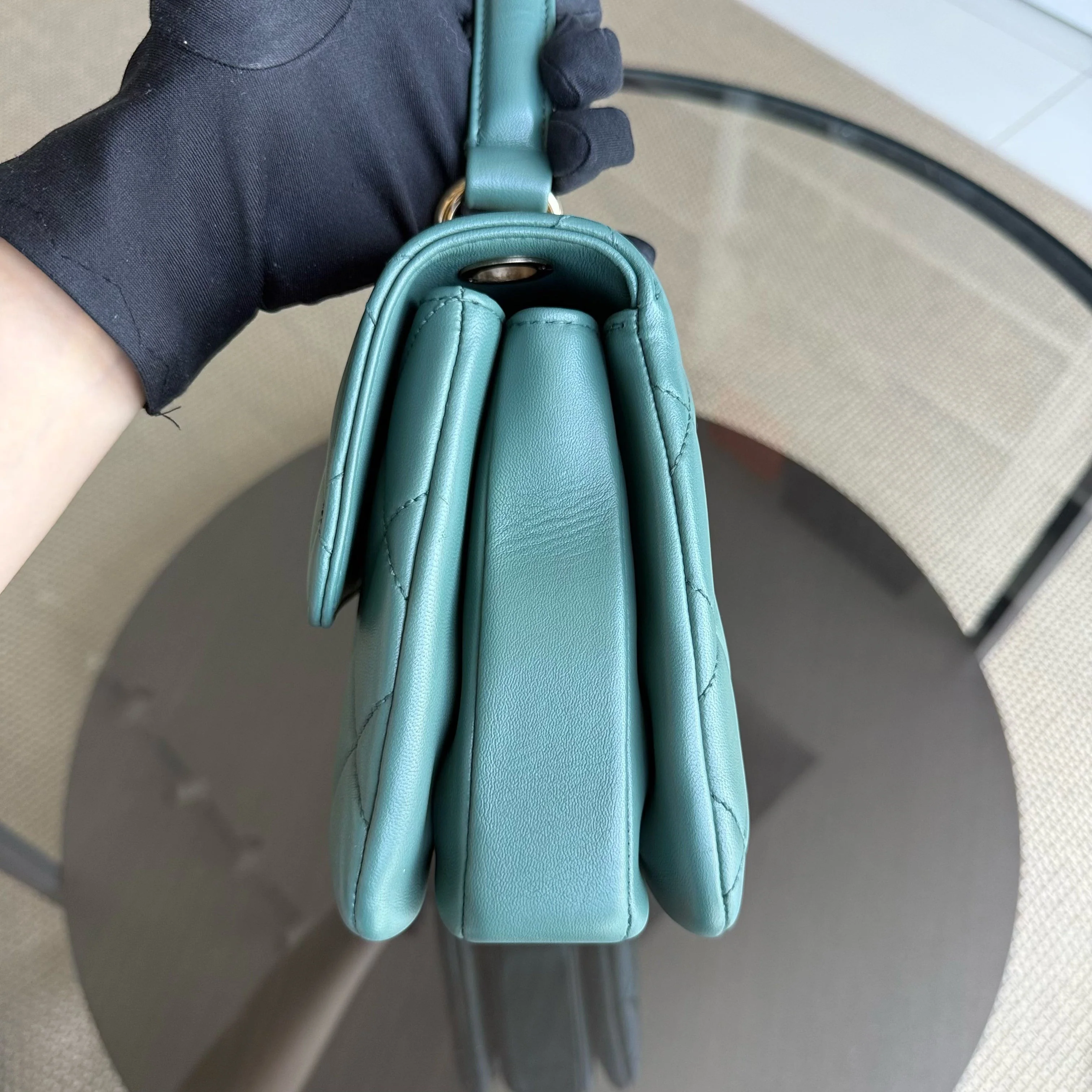 Chanel Trendy CC Small - Quilted Lambskin Green Gold Hardware Series 26