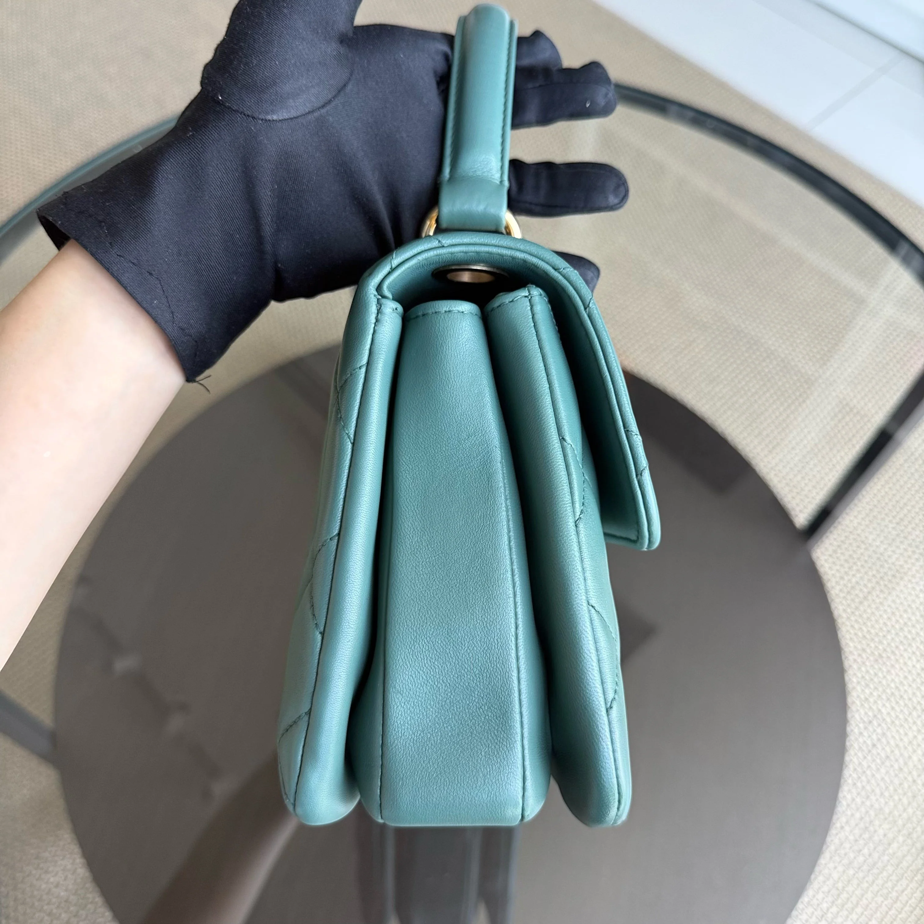 Chanel Trendy CC Small - Quilted Lambskin Green Gold Hardware Series 26