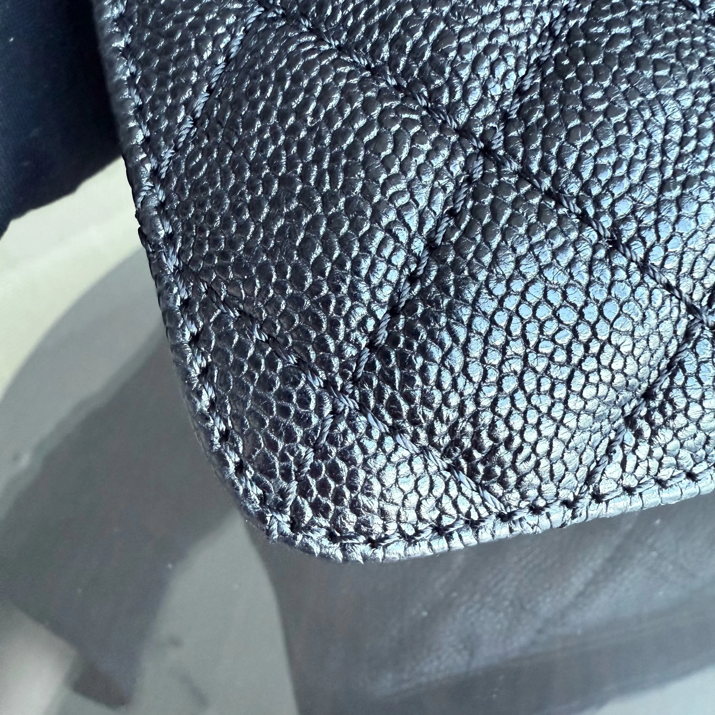 Chanel Mademoiselle 2.55 Lock Flap - Caviar Quilted Grained Calfskin Black Gold Hardware Series 16