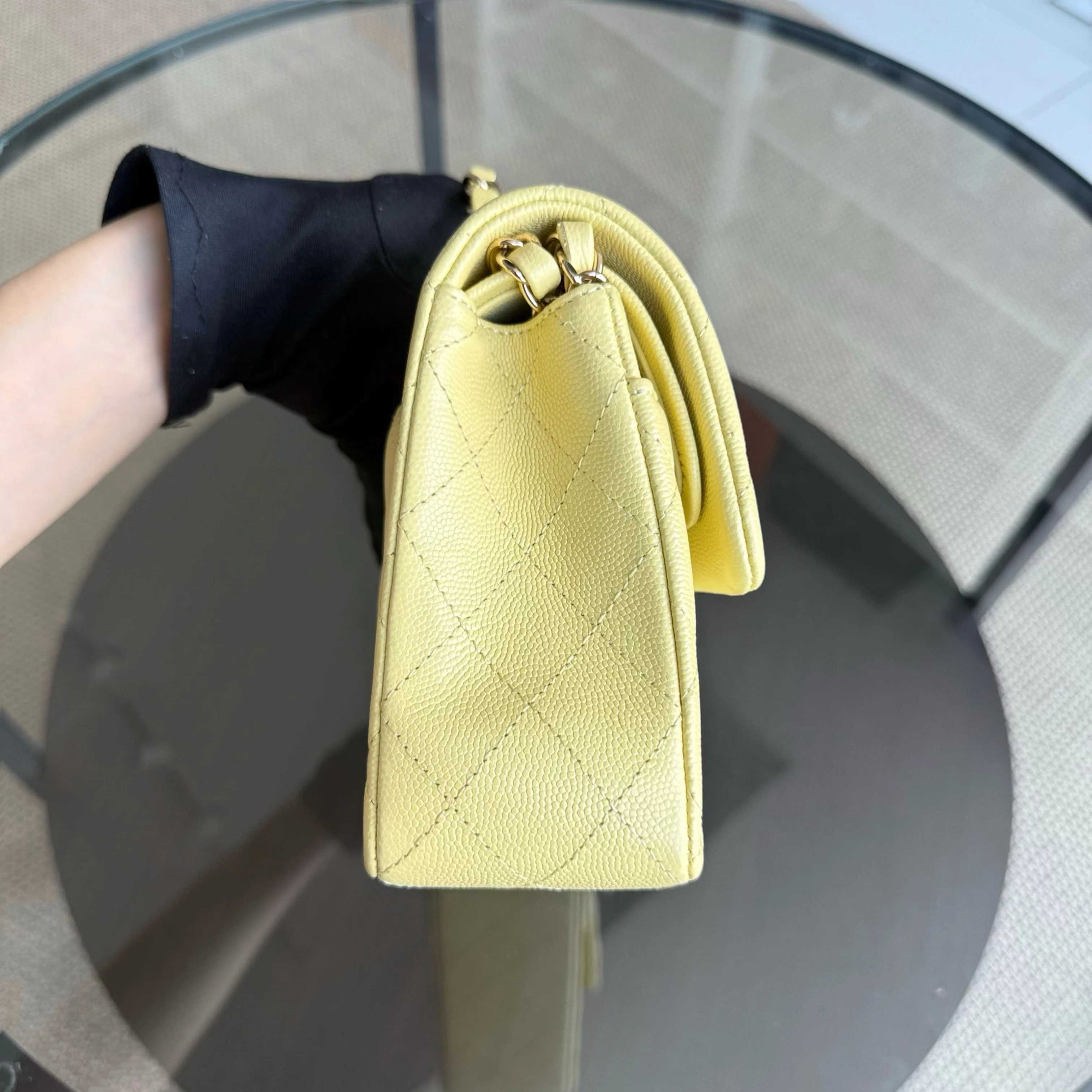 Chanel Classic Flap Small - Caviar 23CM Quilted Grained Calfskin Yellow Gold Hardware Series 30