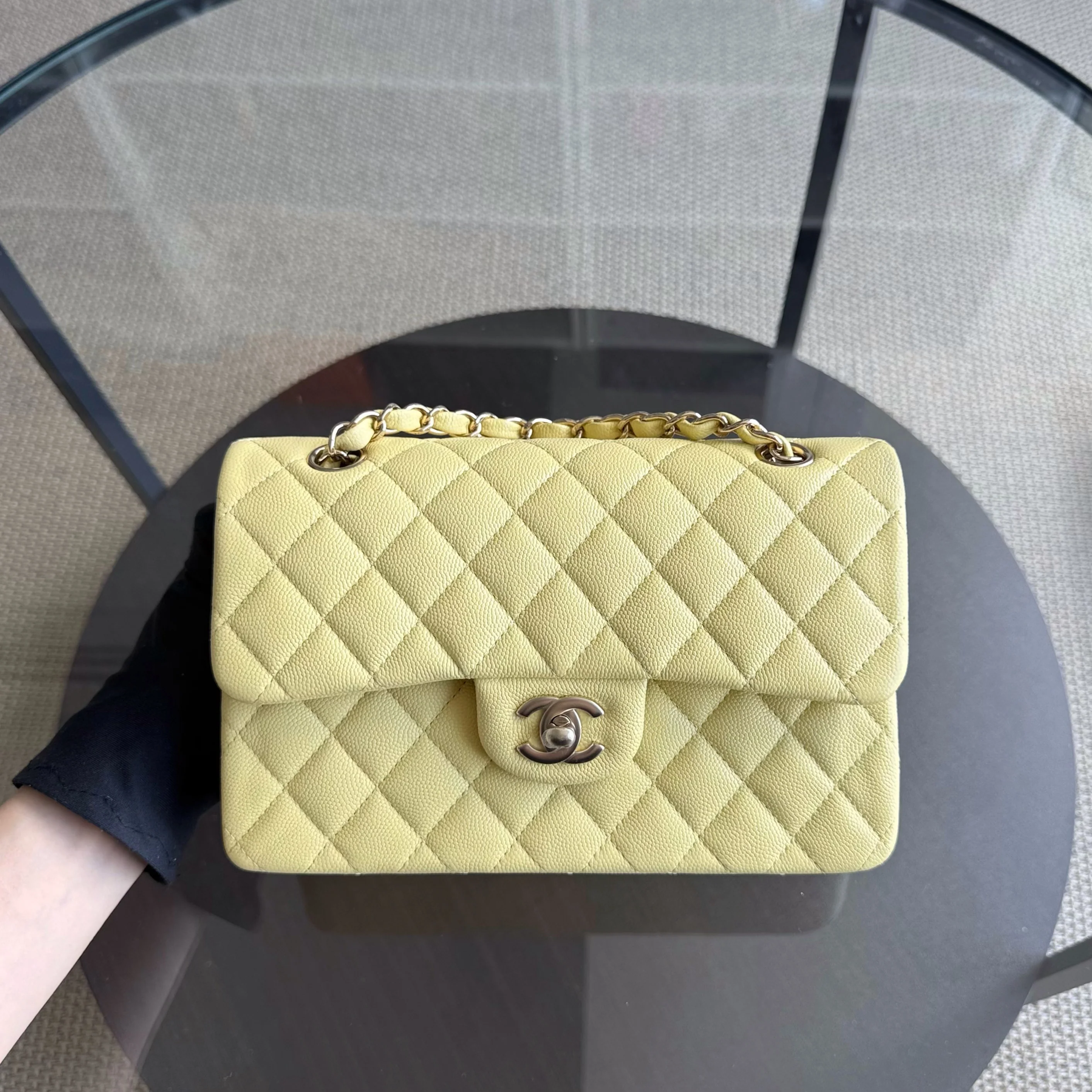Chanel Classic Flap Small - Caviar 23CM Quilted Grained Calfskin Yellow Gold Hardware Series 30