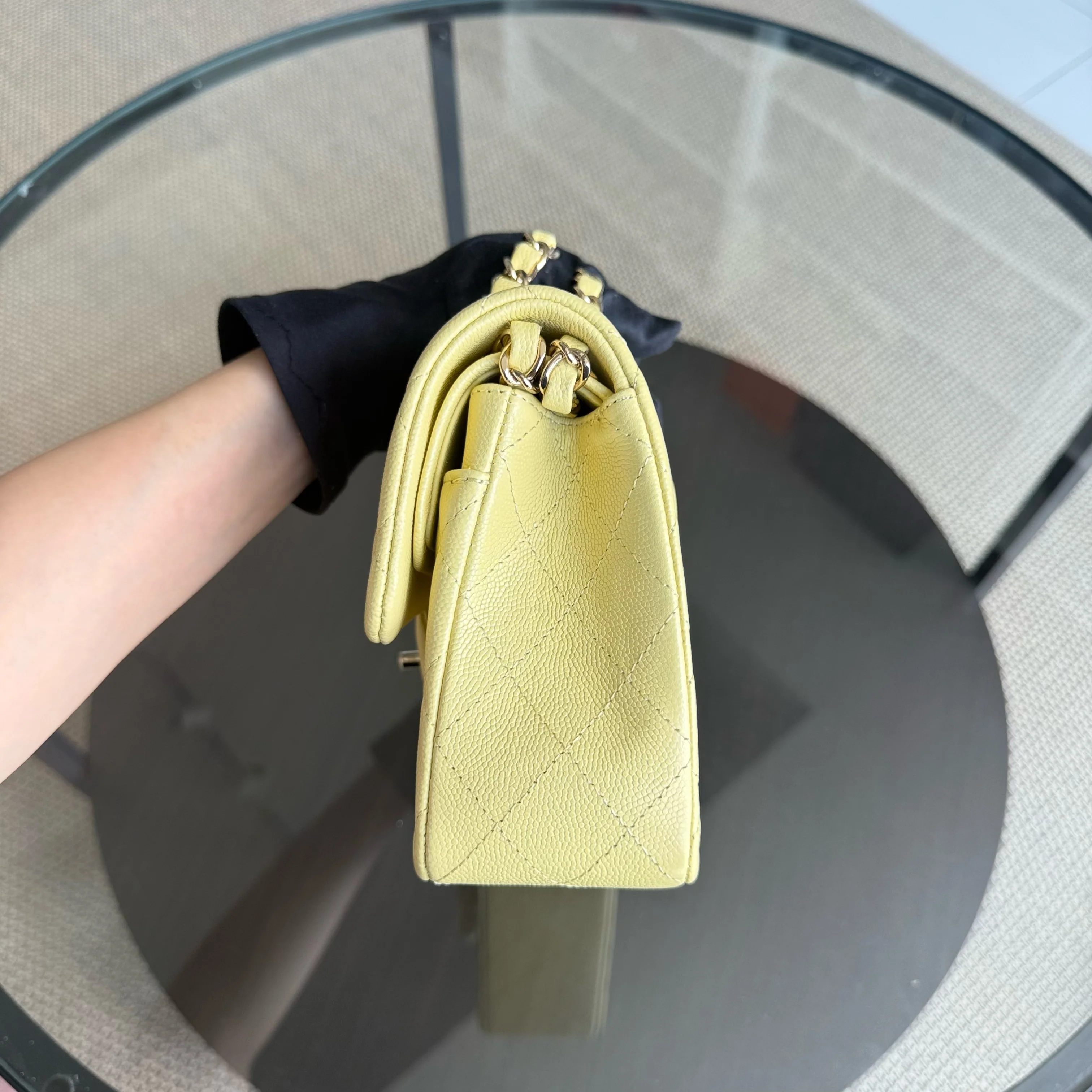 Chanel Classic Flap Small - Caviar 23CM Quilted Grained Calfskin Yellow Gold Hardware Series 30