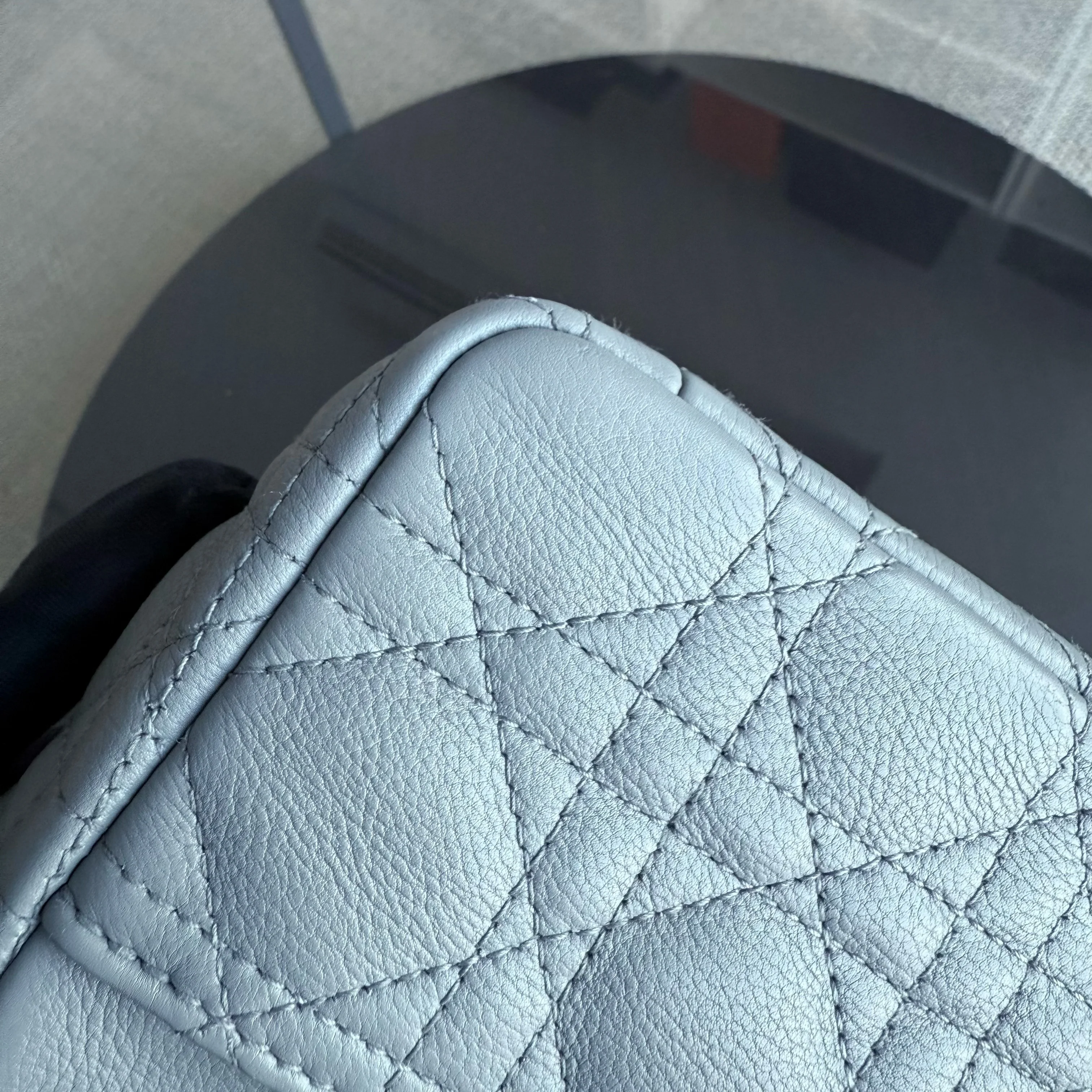 Dior Caro Small - Cannage Grained Calfskin Gray Grey Gold Hardware