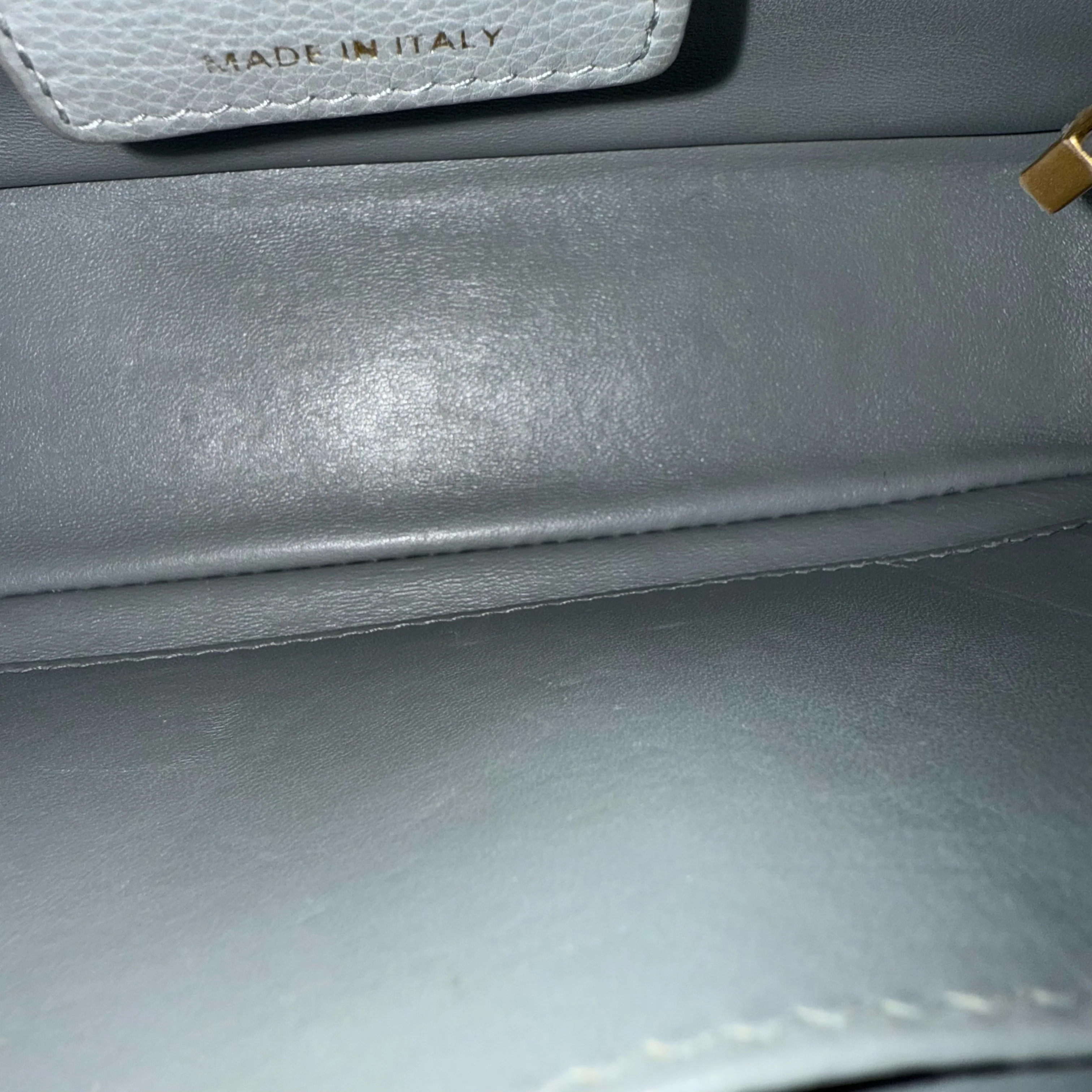 Dior Caro Small - Cannage Grained Calfskin Gray Grey Gold Hardware