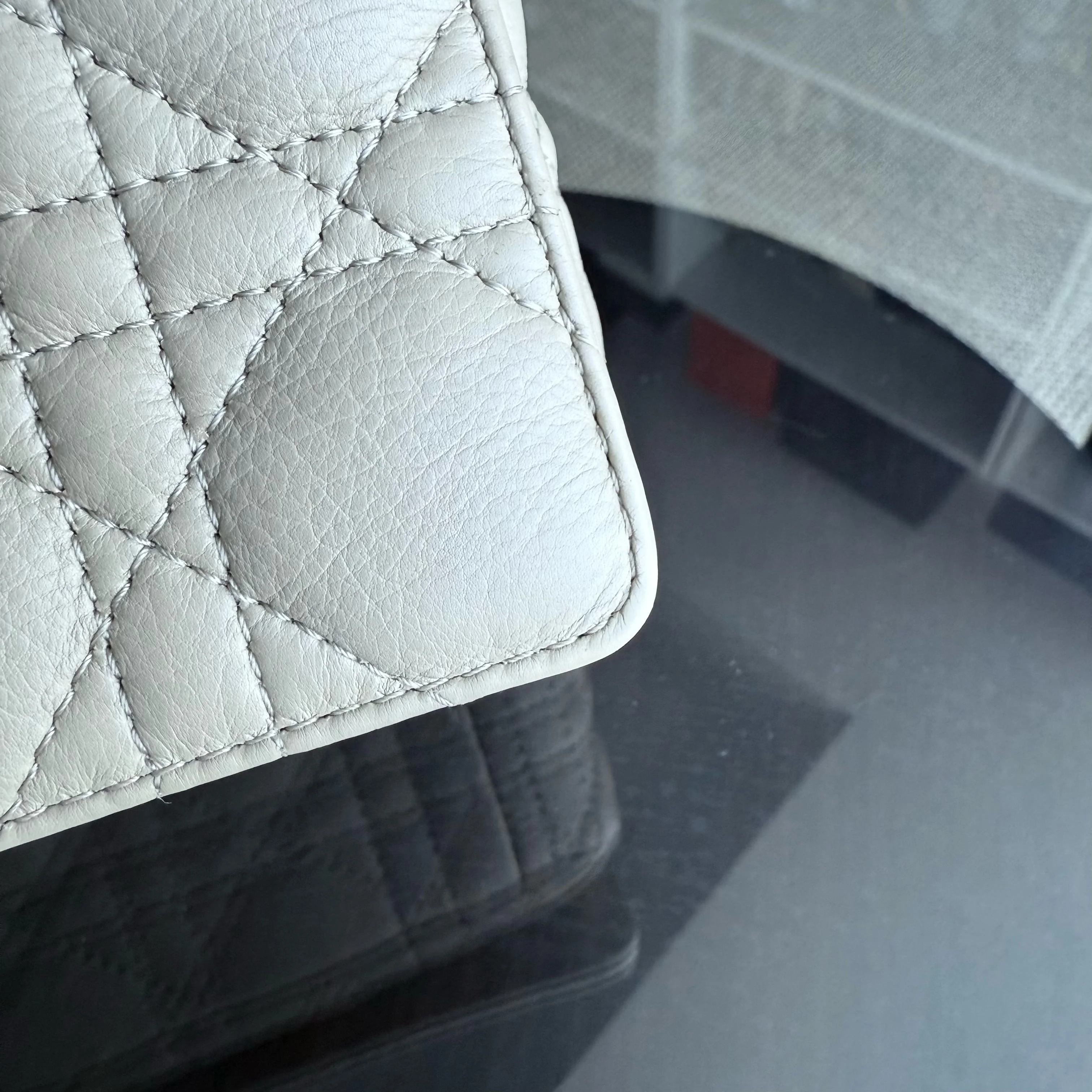 Dior Caro Large - Cannage Grained Calfskin Light Beige Gold Hardware