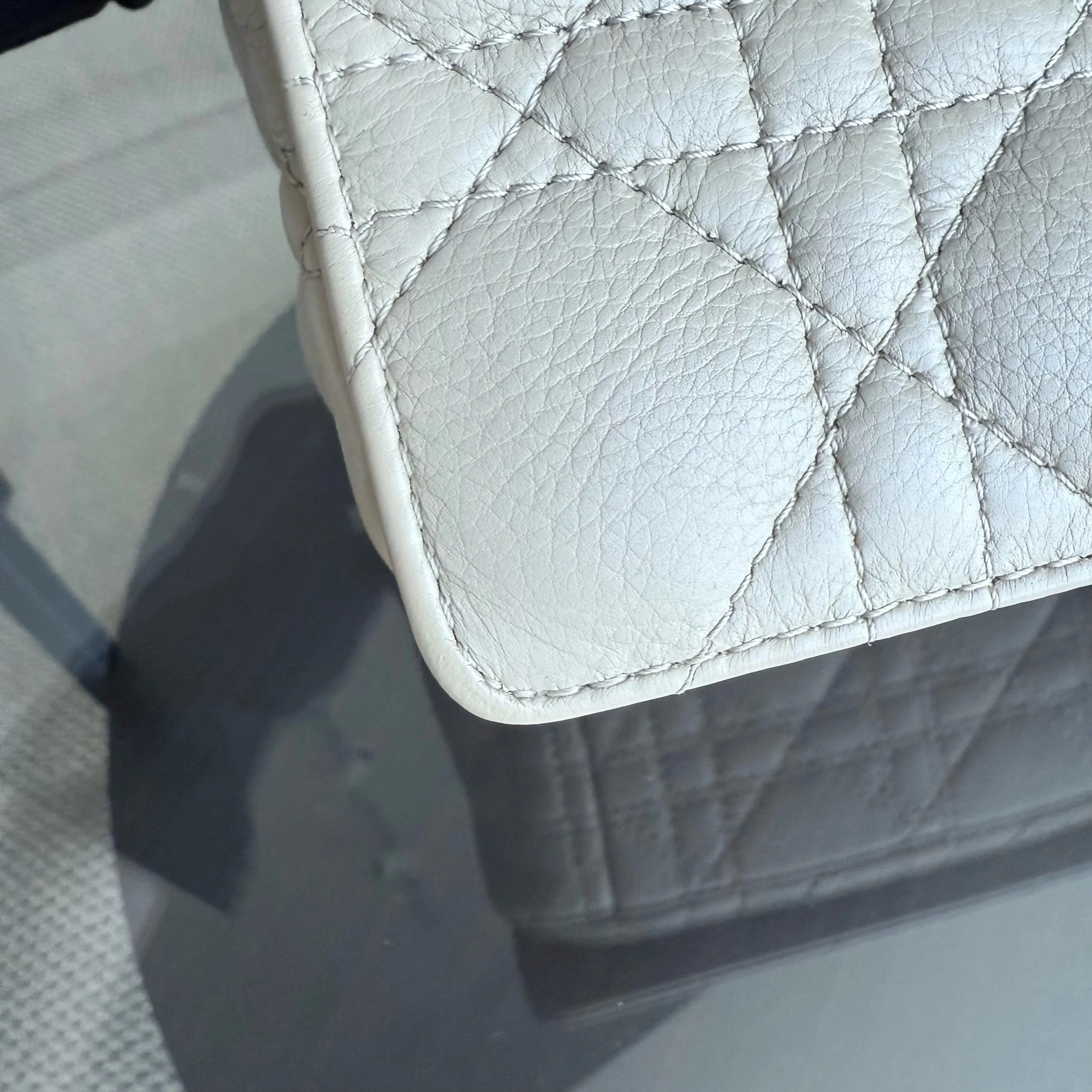 Dior Caro Large - Cannage Grained Calfskin Light Beige Gold Hardware