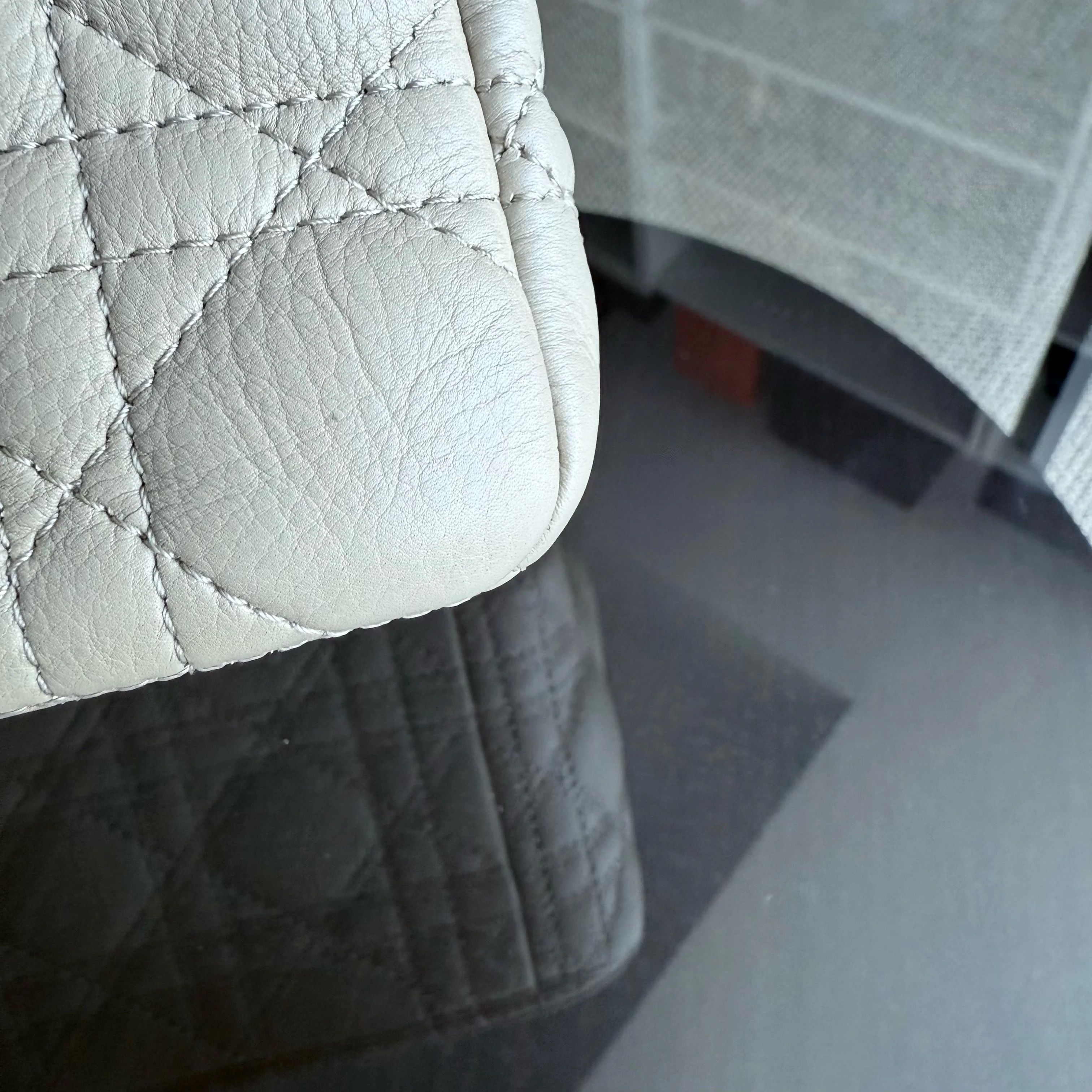 Dior Caro Large - Cannage Grained Calfskin Light Beige Gold Hardware