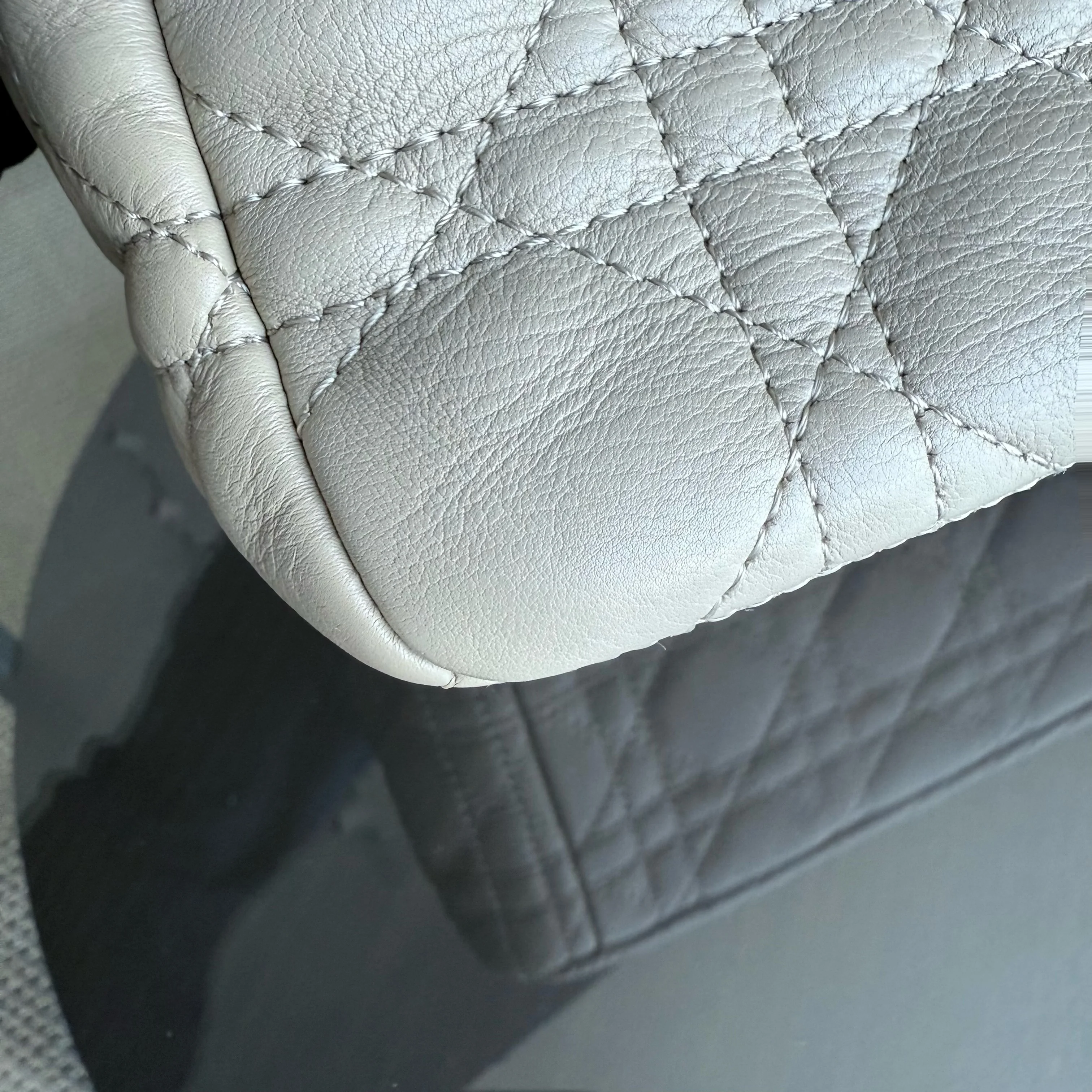 Dior Caro Large - Cannage Grained Calfskin Light Beige Gold Hardware