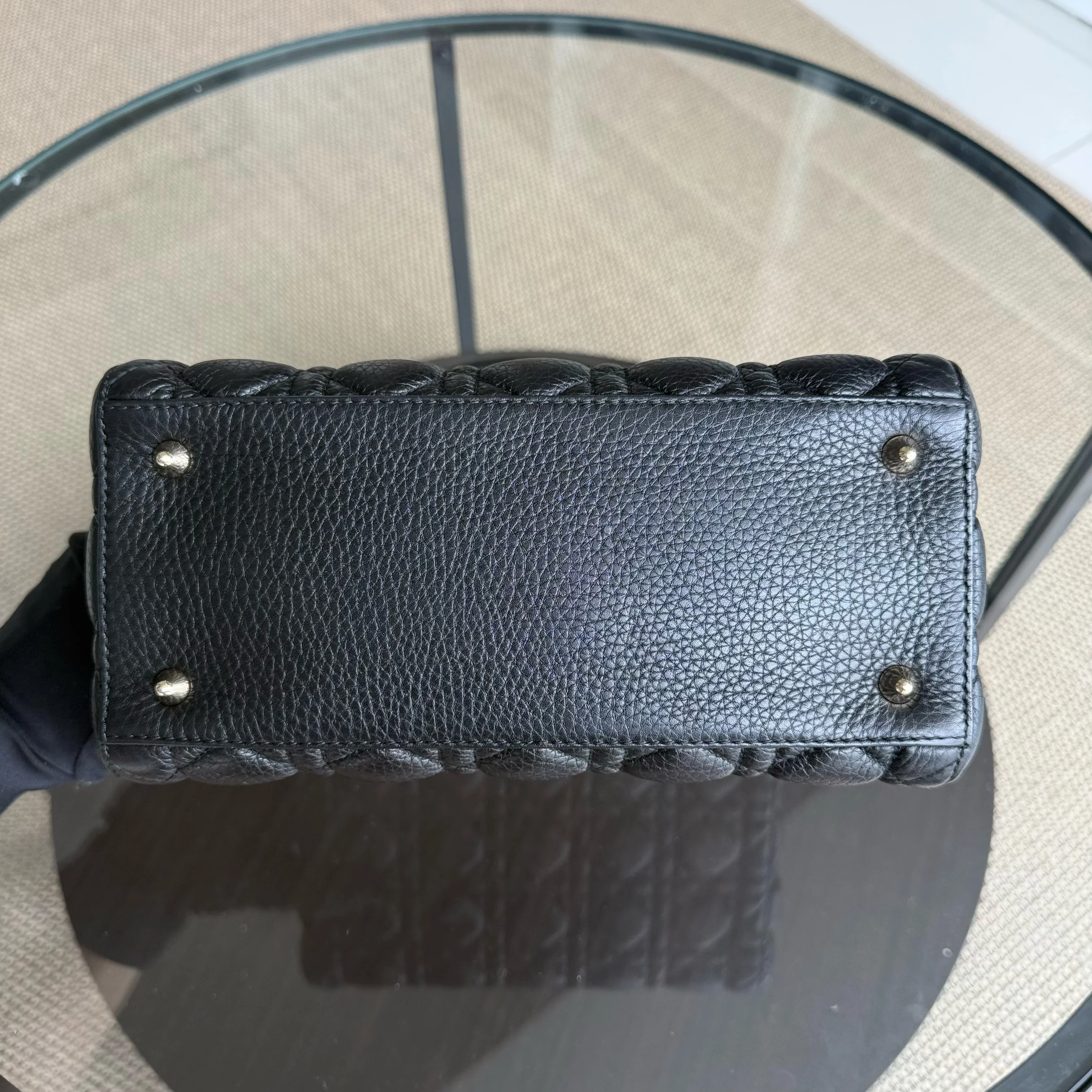 Dior Lady Medium Flap - Cannage Calfskin Black Gold Hardware